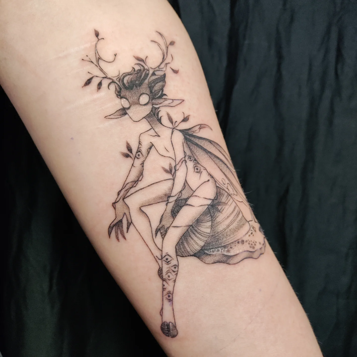 Tattoo by @harvest_moon_tattoos — black_and_grey