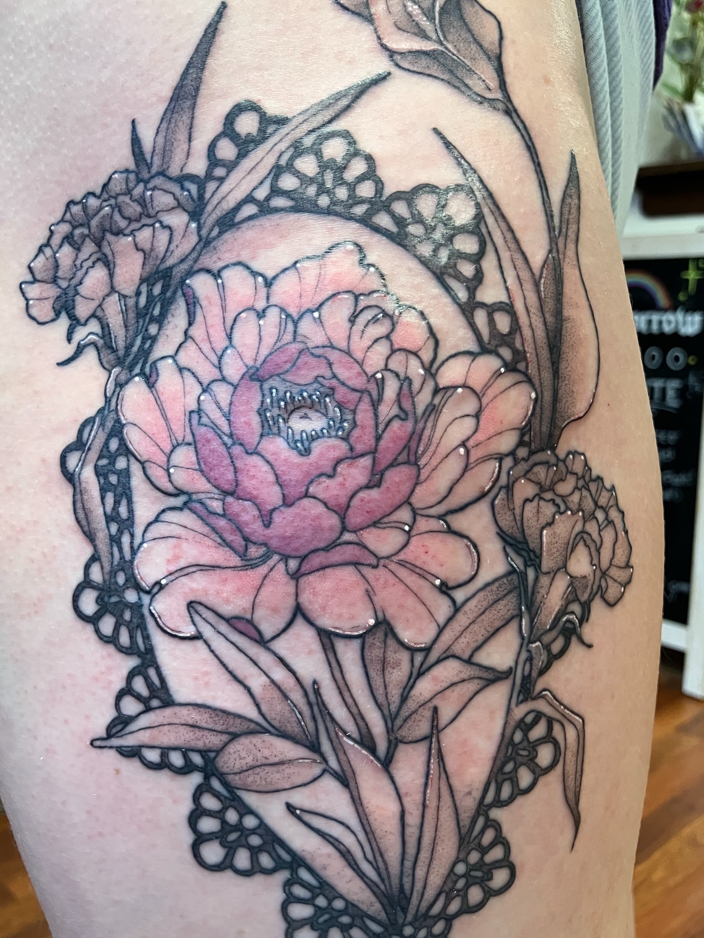 Tattoo by @joyinsorrowtattoo — black_and_grey