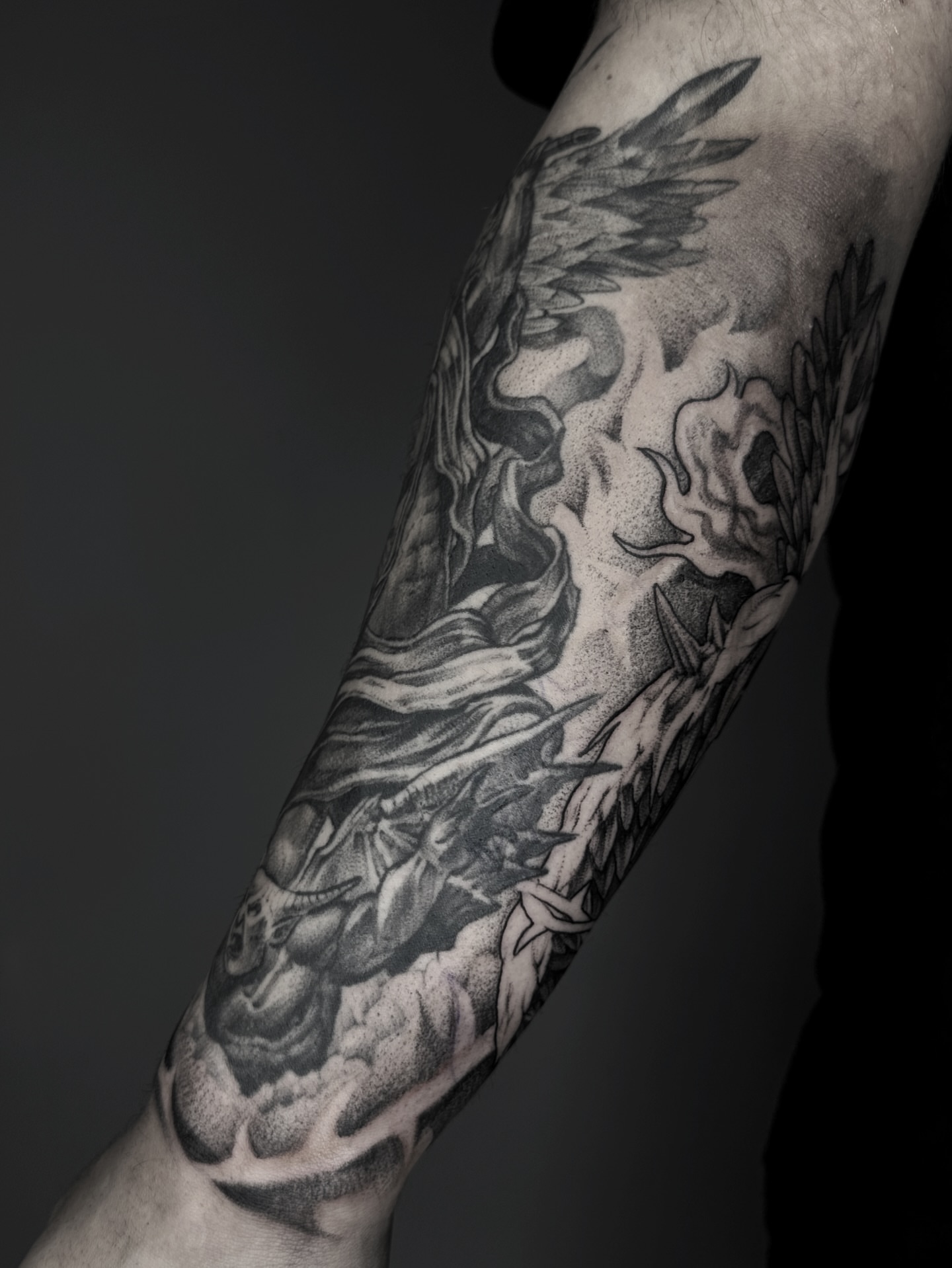Tattoo by @panyvinoo — dotwork, black_and_grey