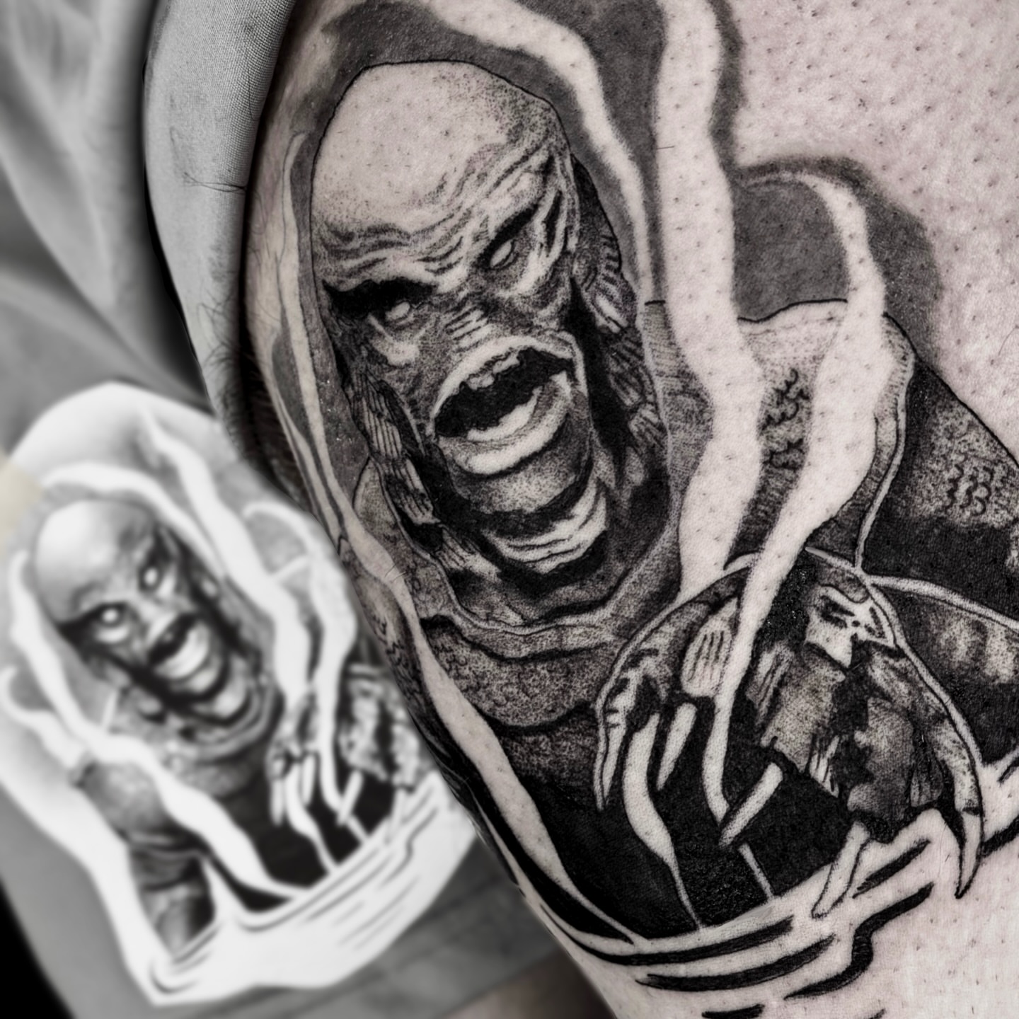 Tattoo by @derracula — black_and_grey, realism