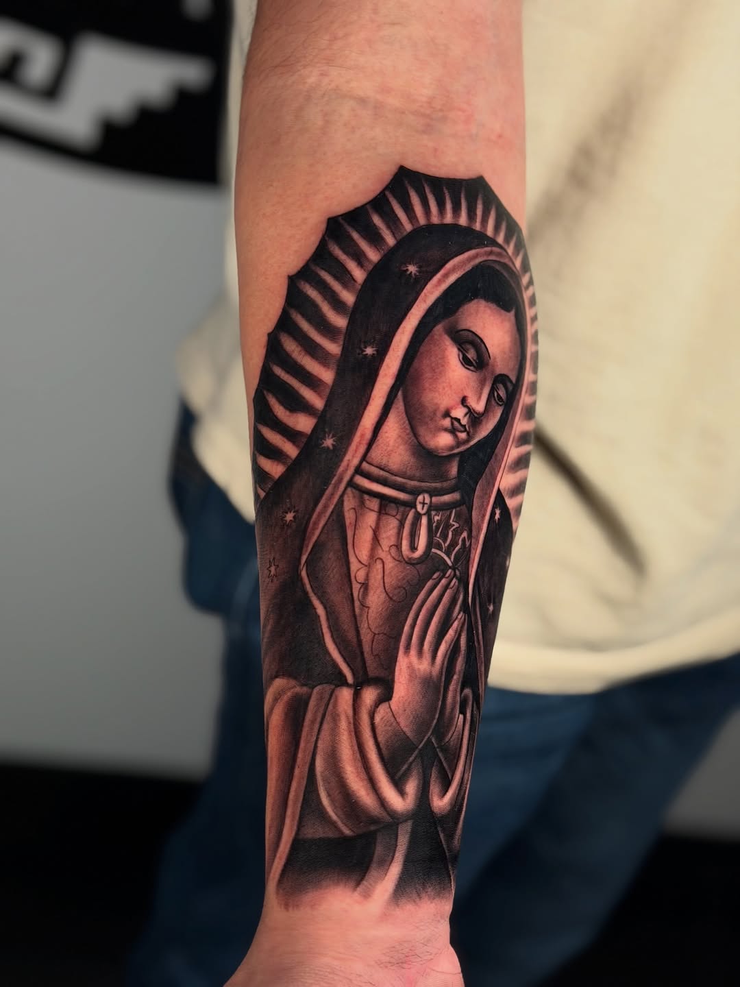Tattoo by @dreamchaserink — black_and_grey, realism