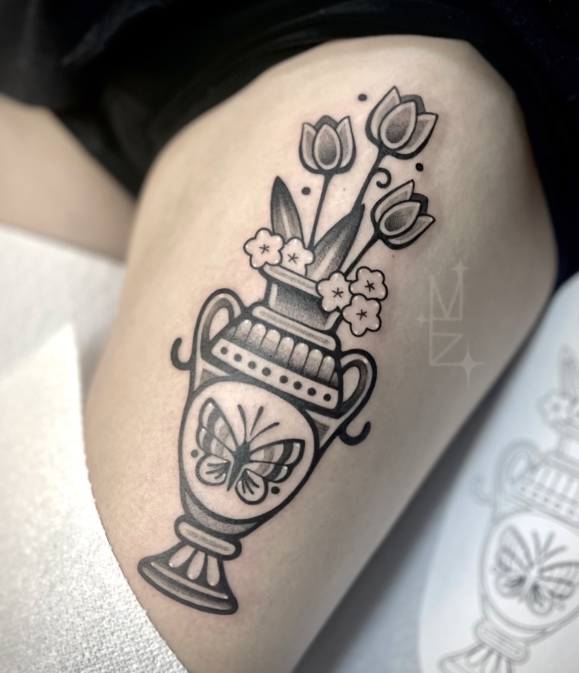 Tattoo by @maya_zink — black_and_grey