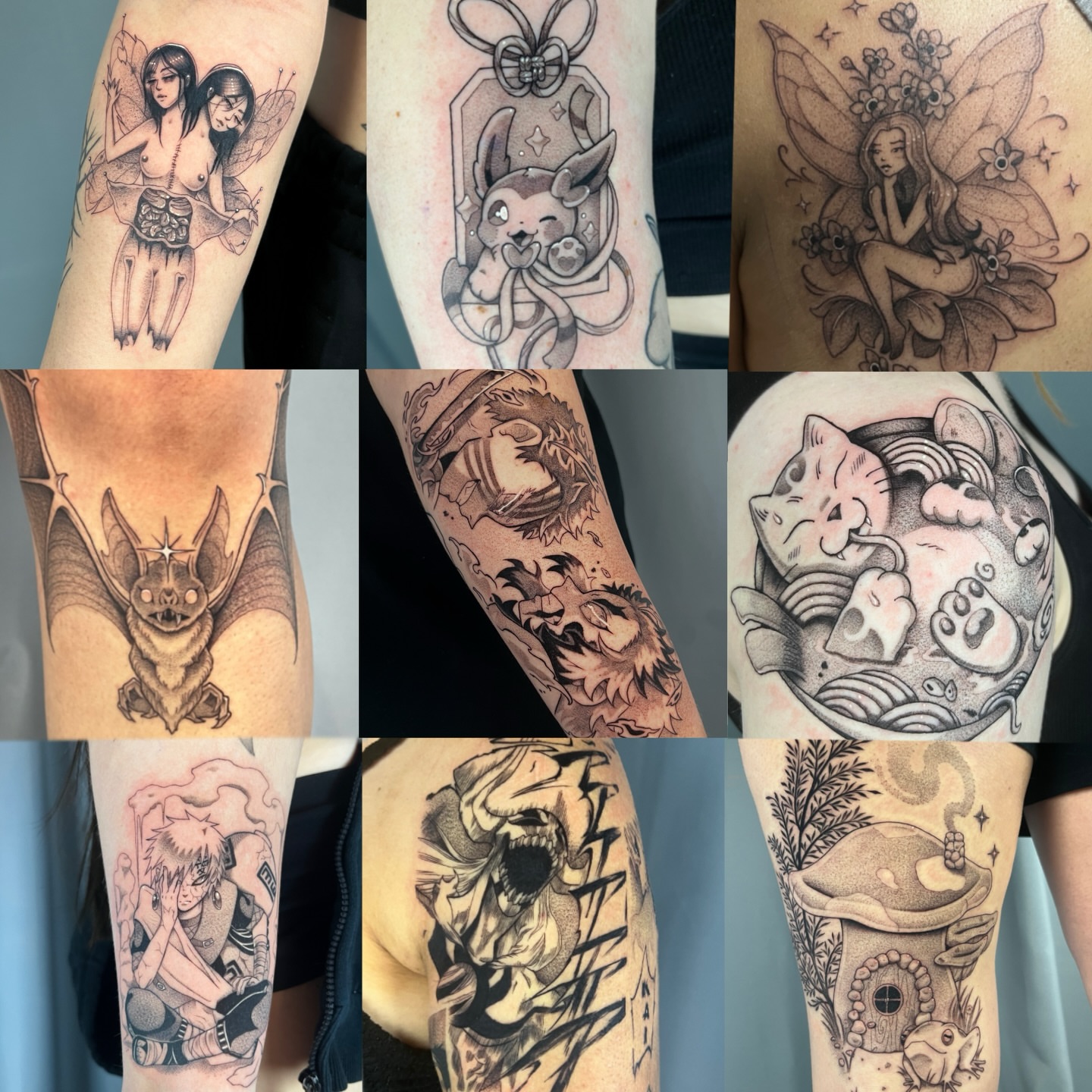 Fairy black and grey tattoo on the upper arm by Odi ✮⋆˙, Las Vegas, Nevada