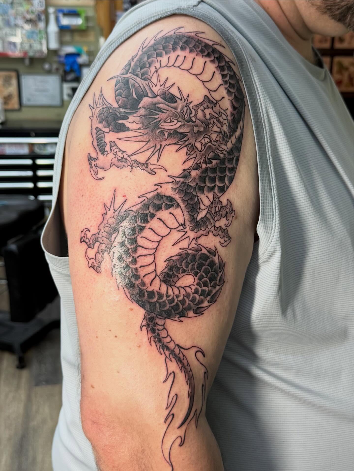 Tattoo by @ceilingham — black_and_grey