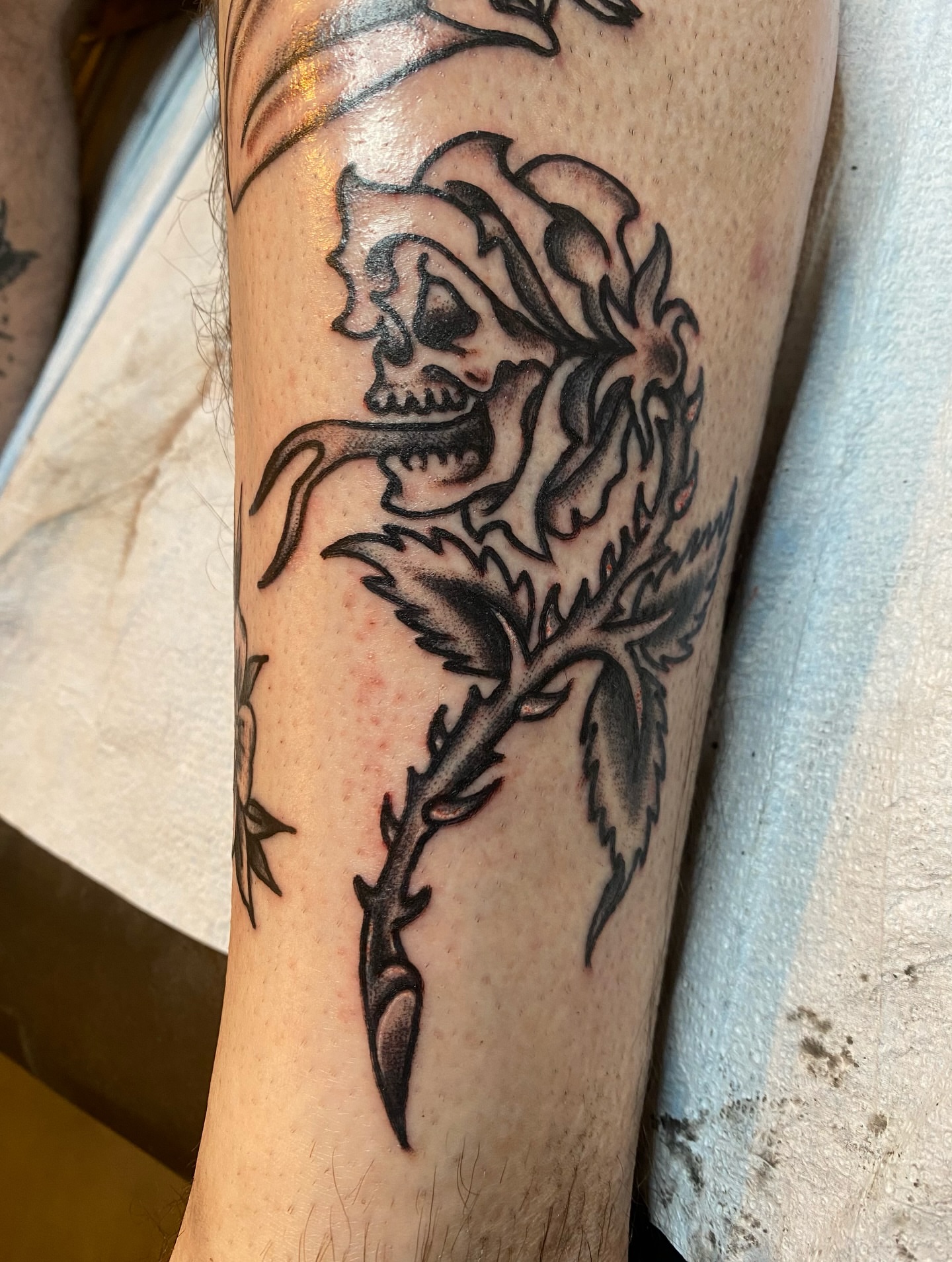 Tattoo by @katelaw_tattoos — black_and_grey