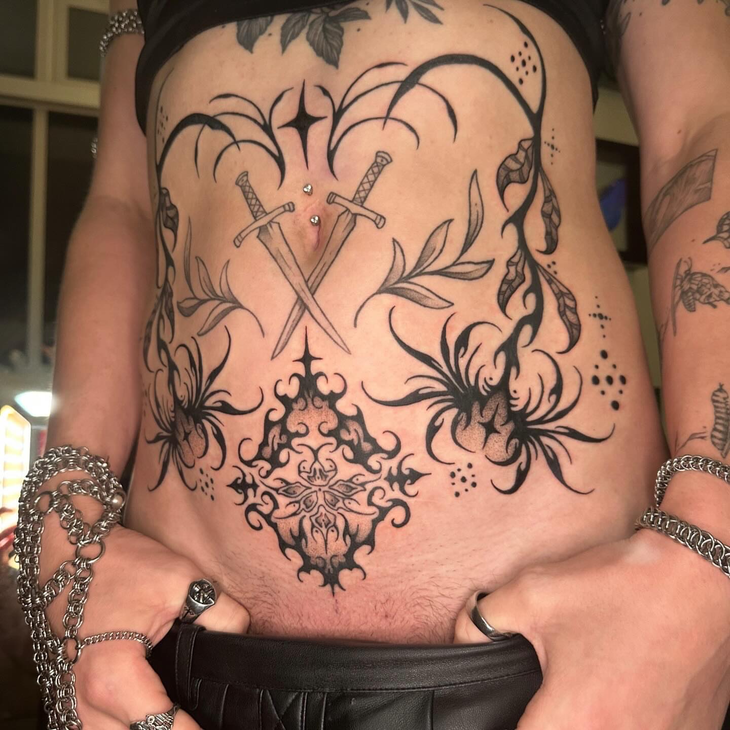 Tattoo by @ooey.gooey.tattooey — black_and_grey, ornamental