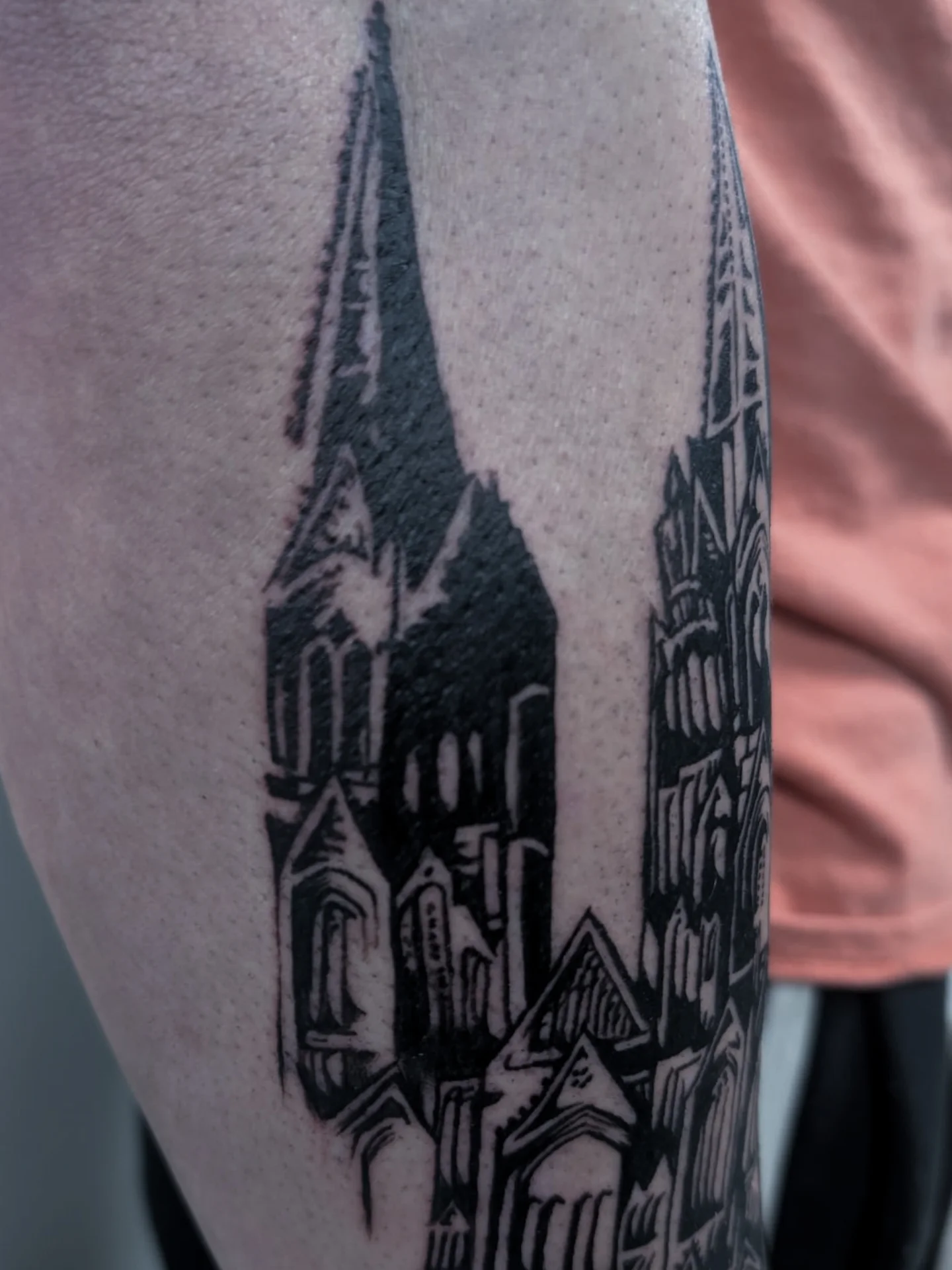 Tattoo by @poked.protein — black_and_grey