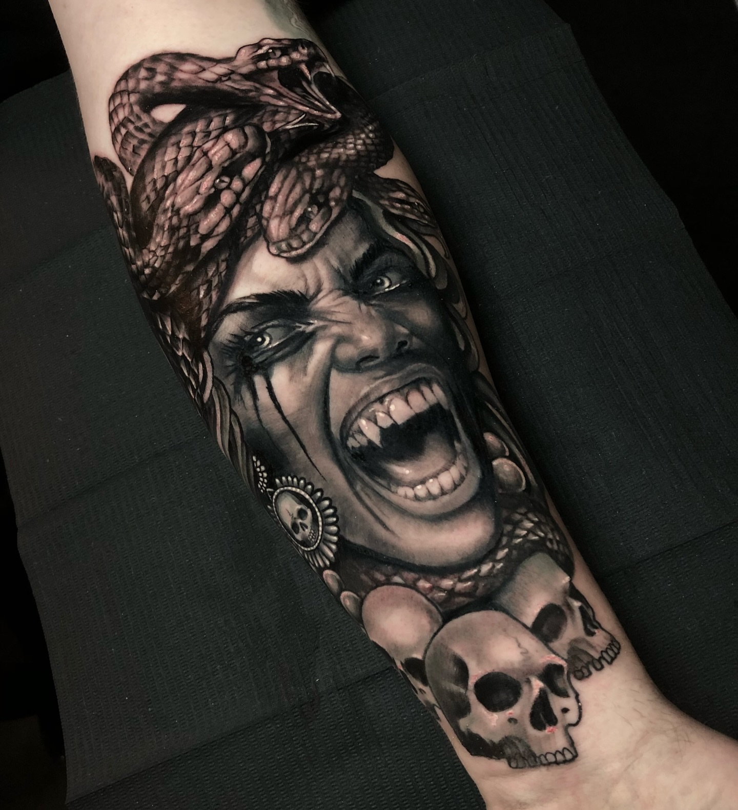 Tattoo by @coreyryantattoo — realism, dark_realism