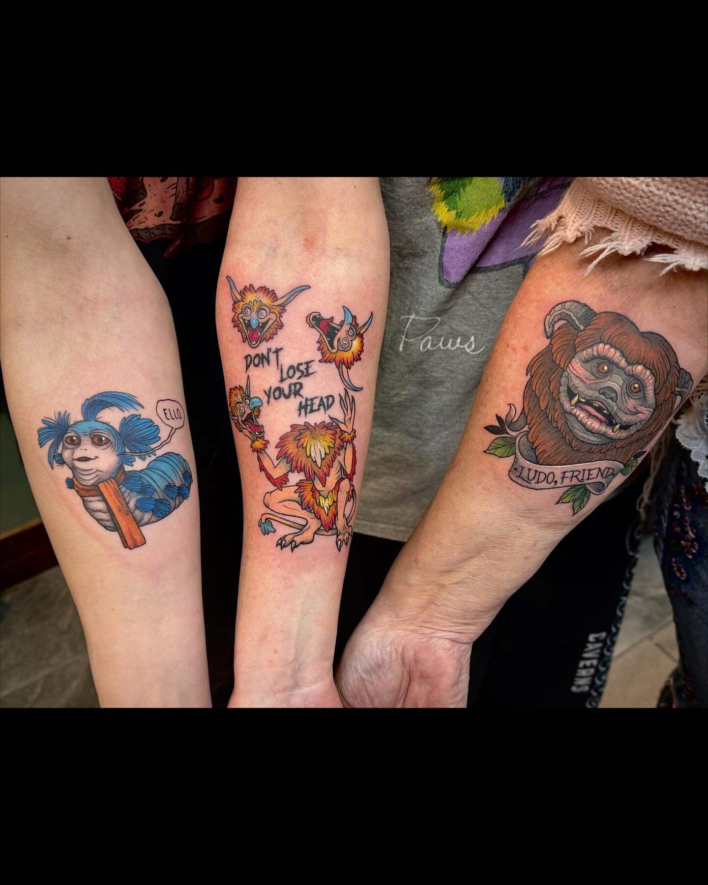 Monsters realism tattoo on the forearm by Ashley Kayser