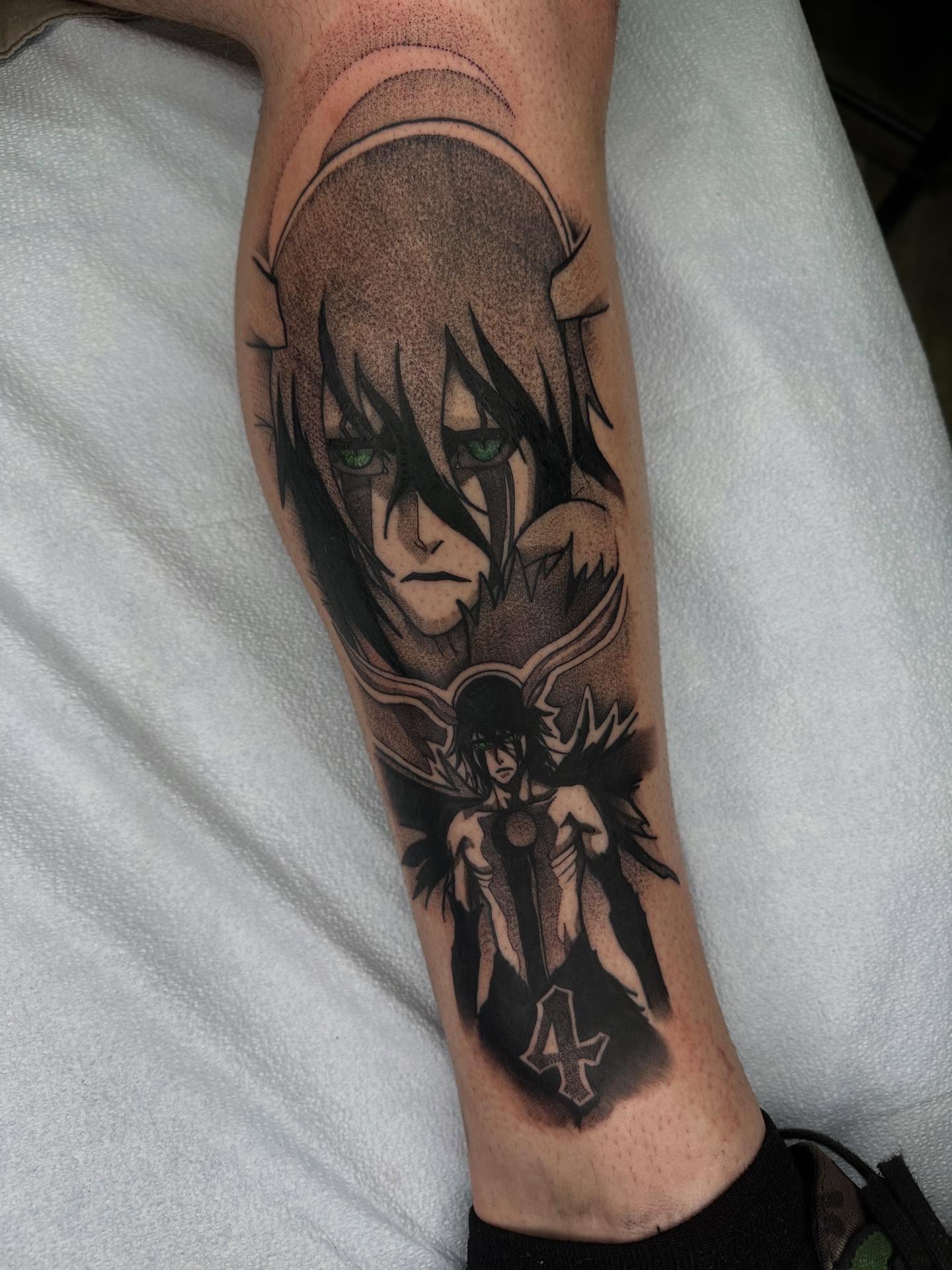 Anime character dotwork tattoo on the forearm by Kieran Gorse (Mihalovits) 🏴󠁧󠁢󠁷󠁬󠁳󠁿 🇺🇸