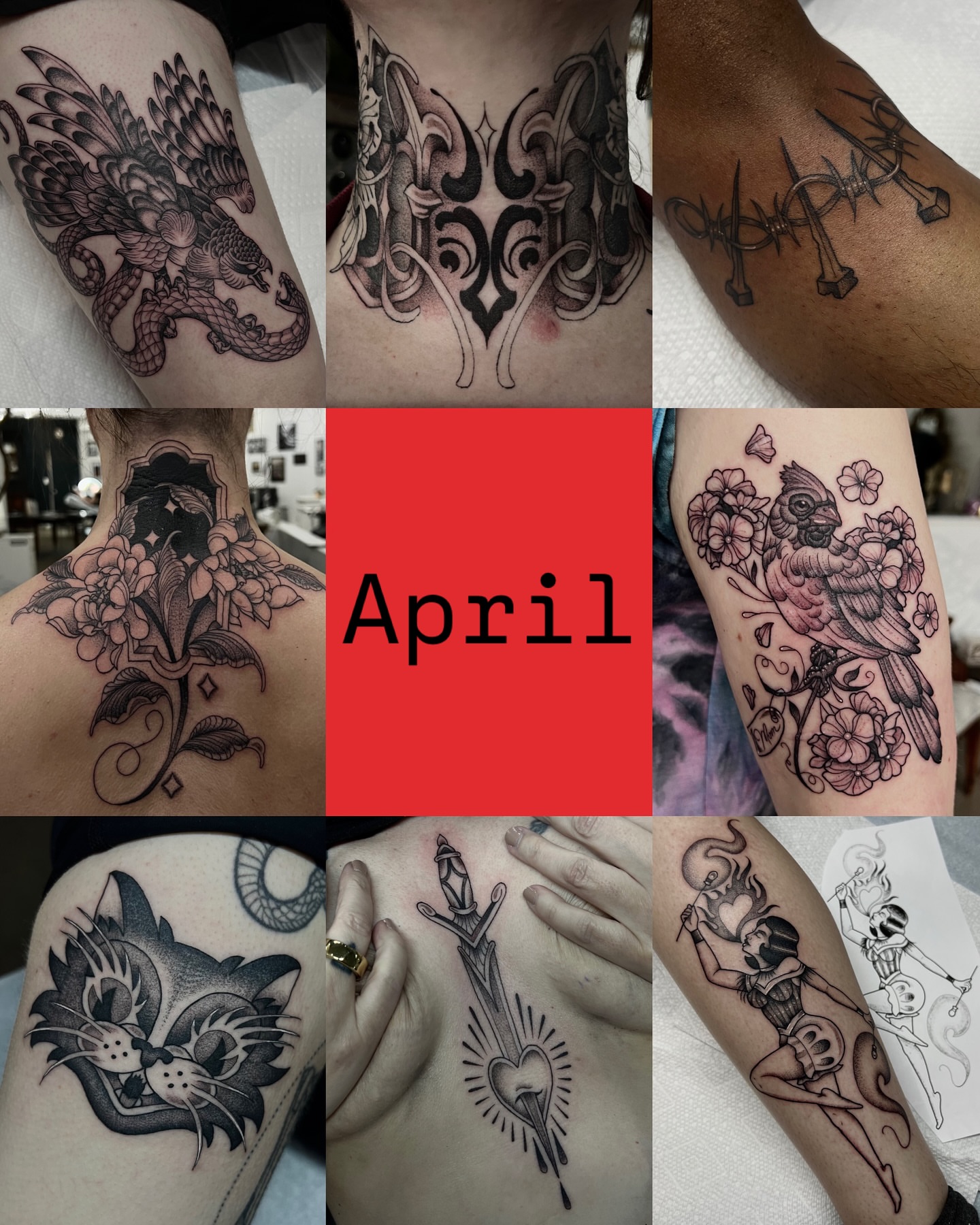 Bird and flowers ornamental tattoo on the shoulder by ∙︎✢︎ Rach K ✢︎