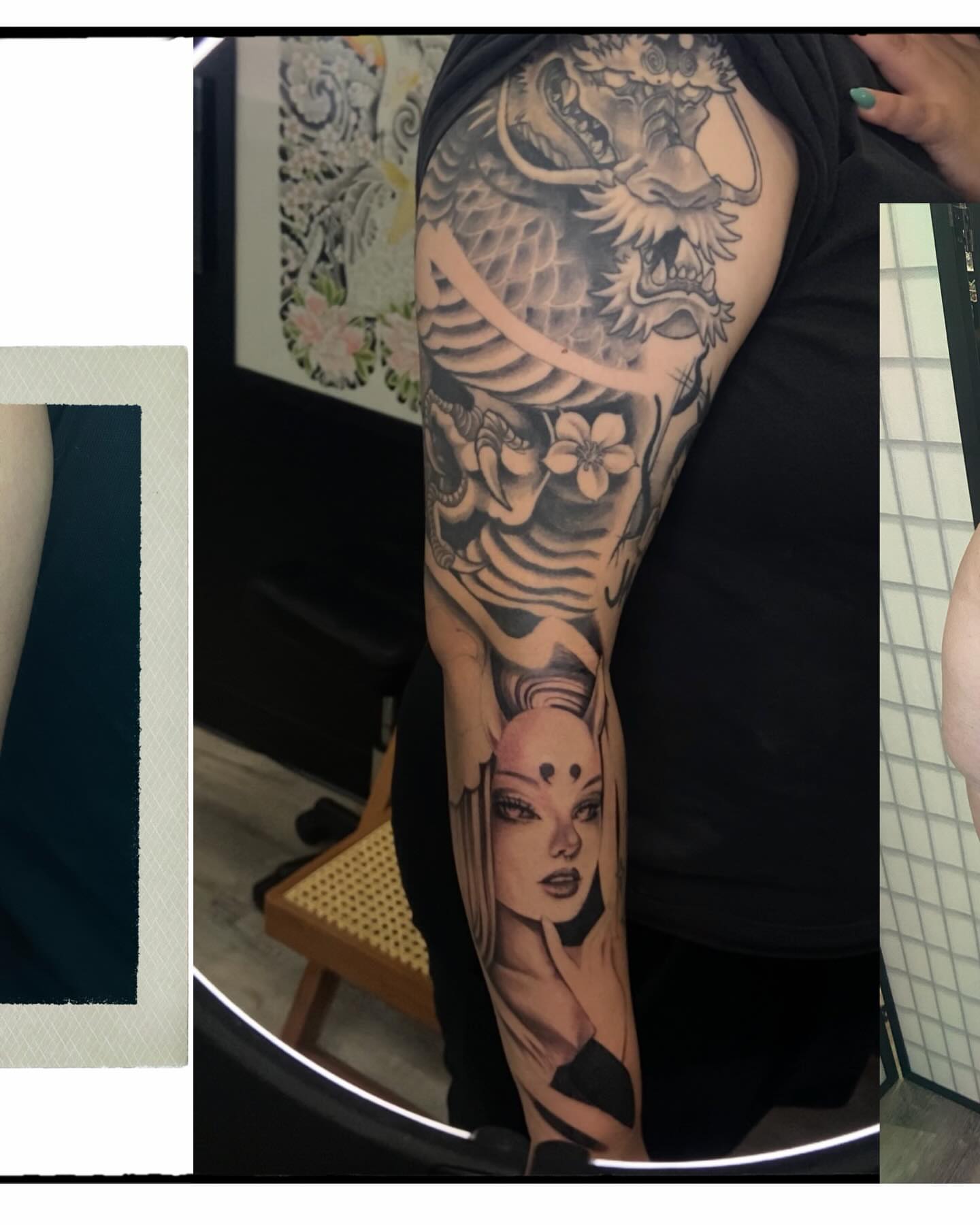 Dragon and woman japanese irezumi tattoo on the forearm by Las Vegas Tattoo Artist π€ Nani