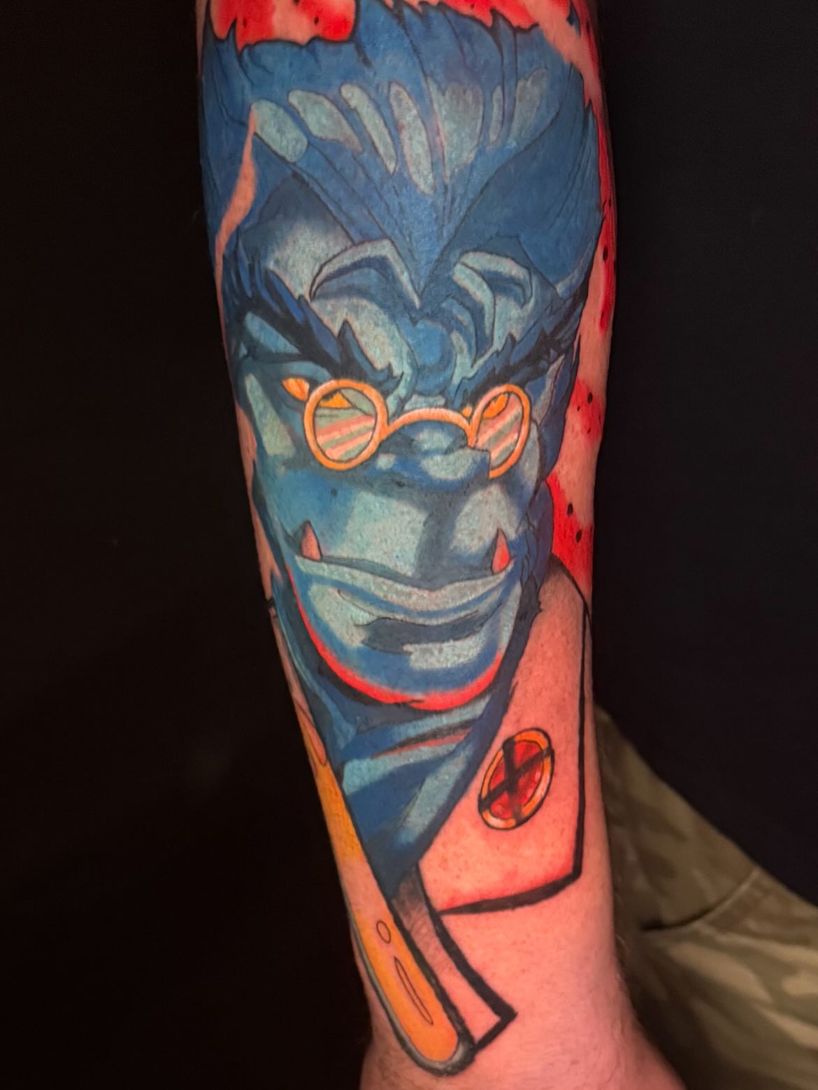 Wolverine anime tattoo on the forearm by Deville Pinson