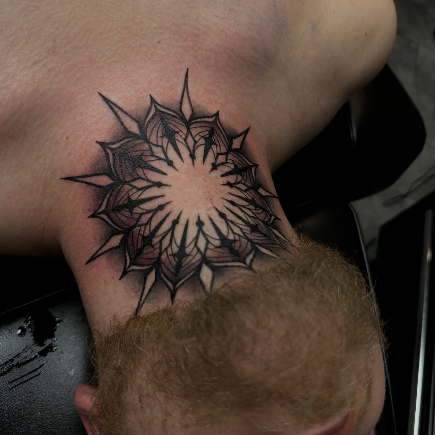 Geometric mandala geometric tattoo on the back by Ryan K Severe
