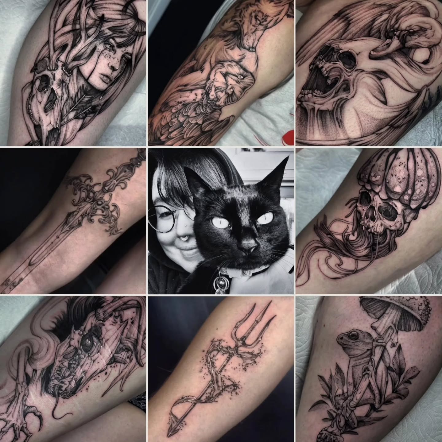 Tattoo by @brightboneink — black_and_grey, realism