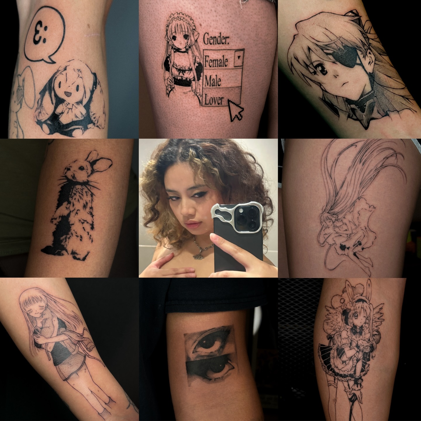 Anime character anime tattoo on the upper arm by ☆ gia