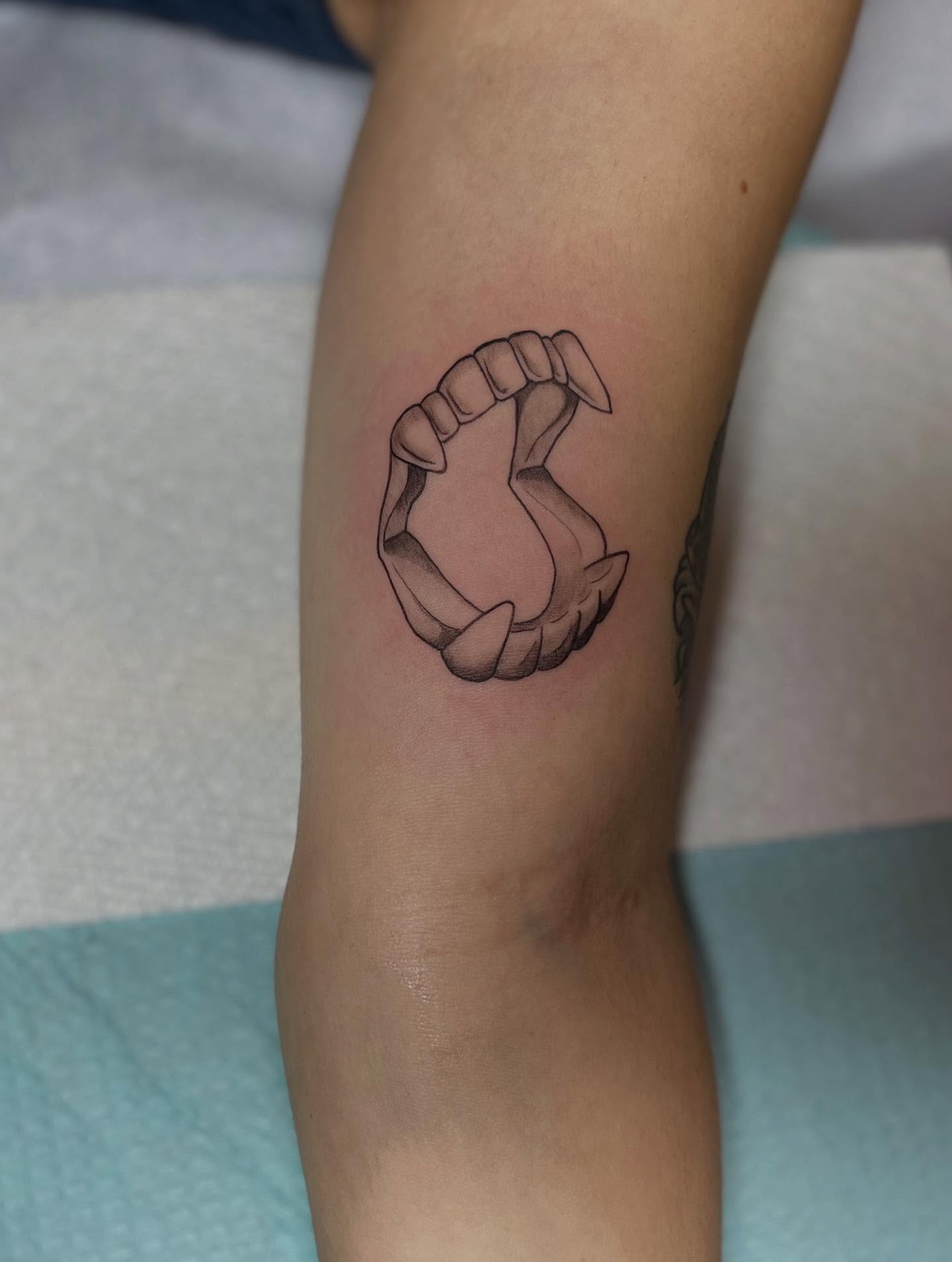 Hand black and grey tattoo on the forearm by Caitlin, Richmond, Virginia