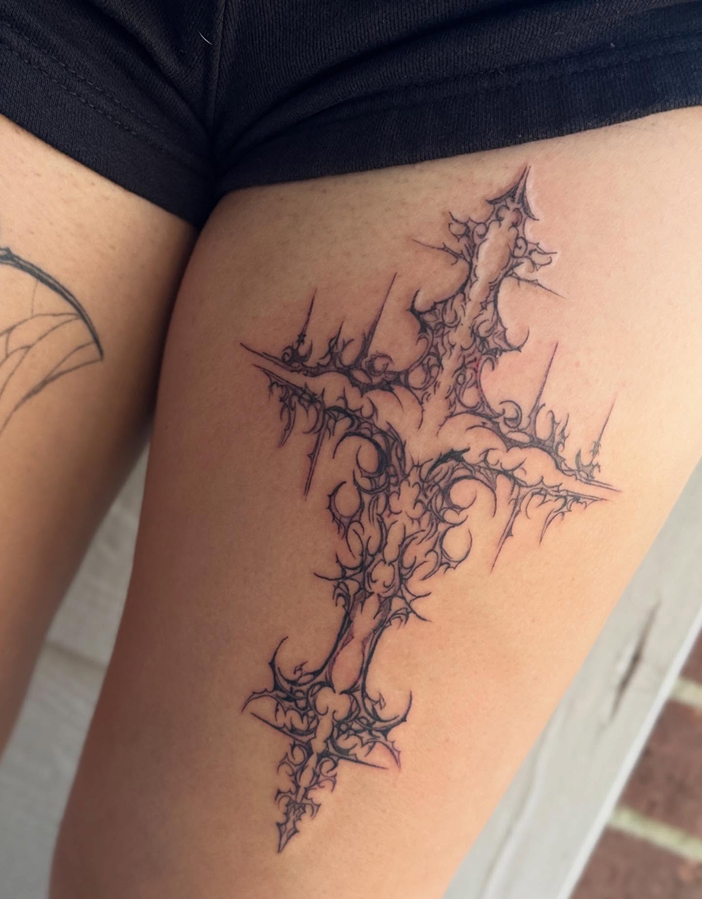 Tattoo by @needlenikki — black_and_grey
