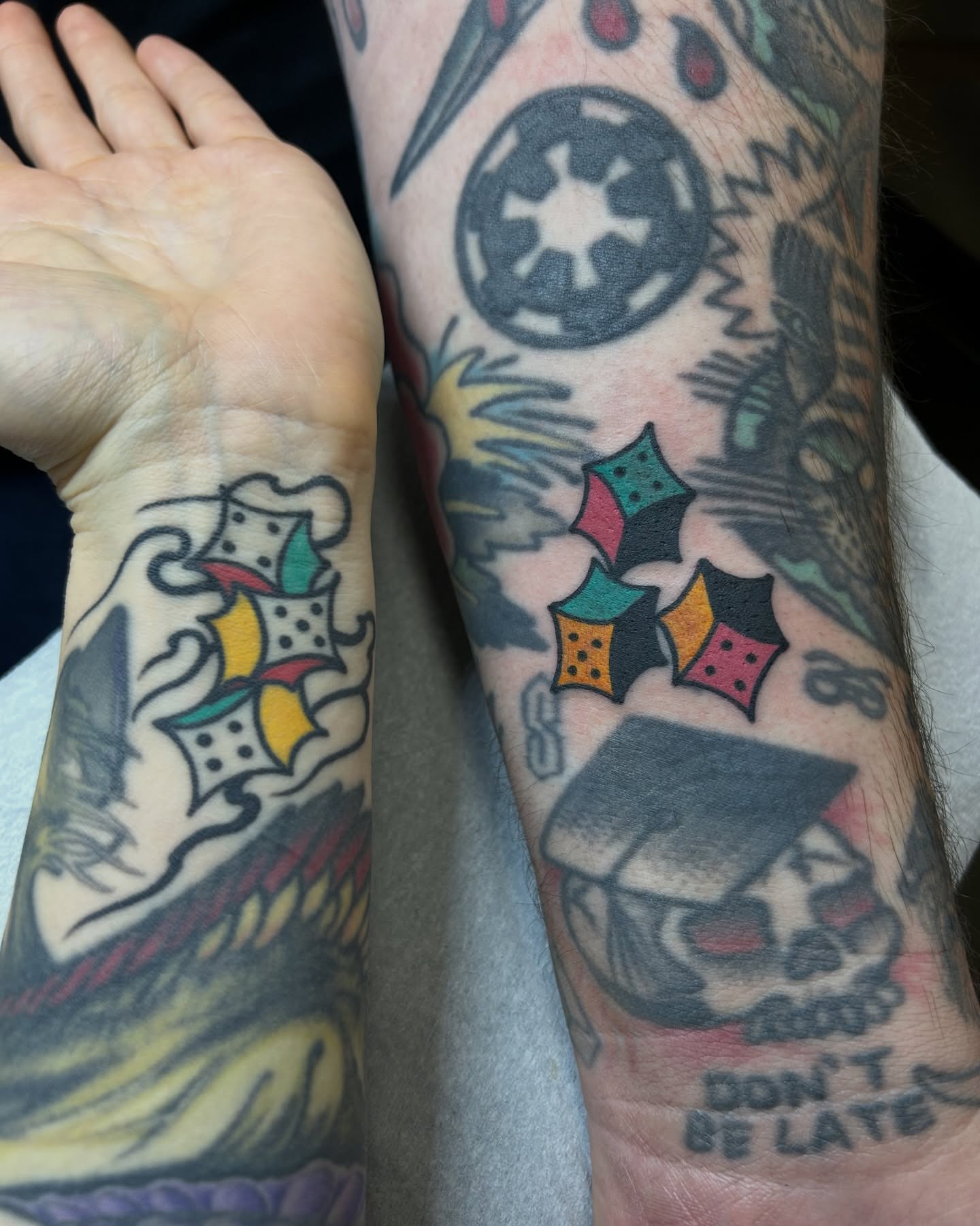Tattoo by @laurenalexandralux — american_traditional, trash_polka