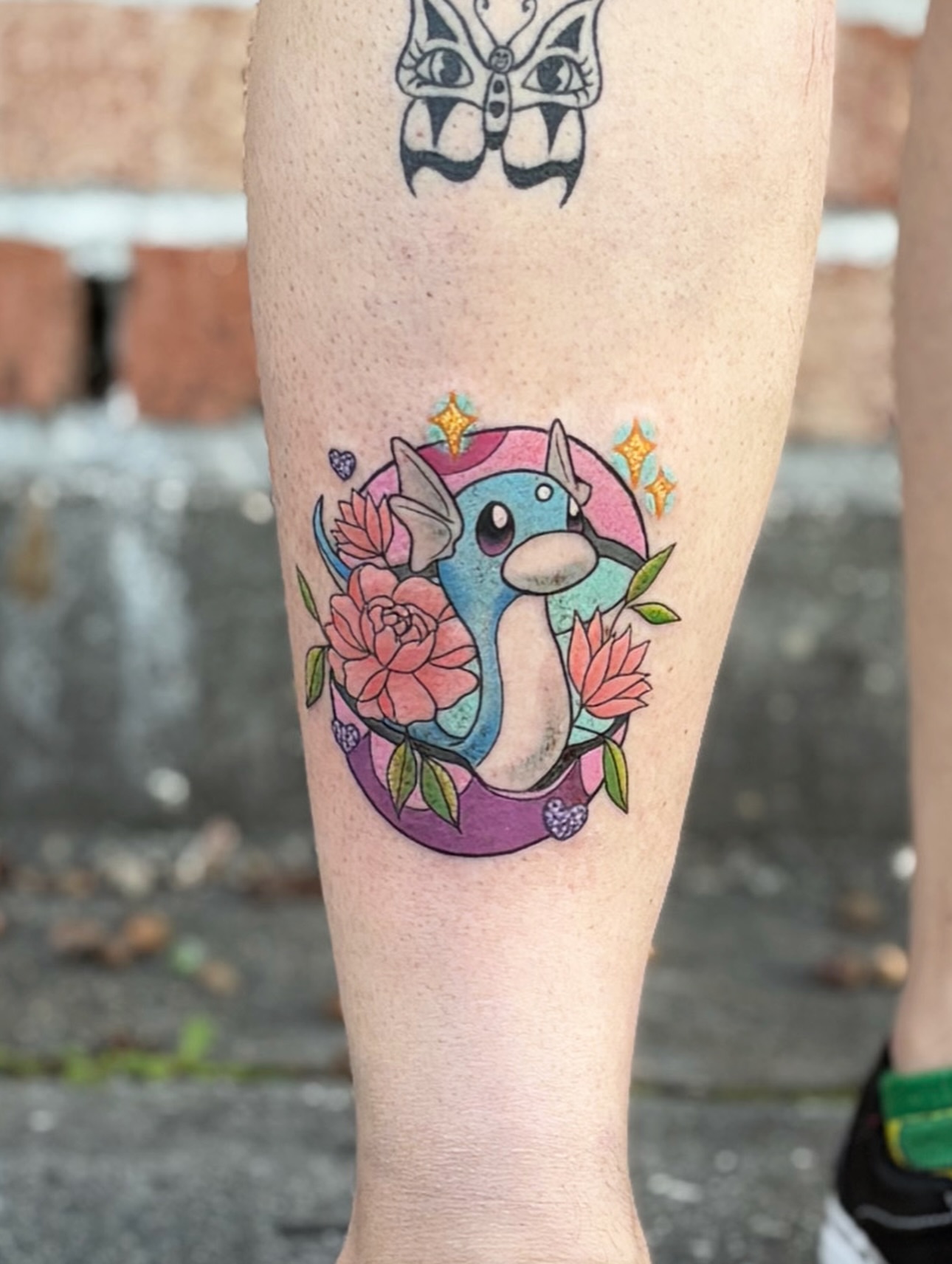 Chibi dragon new school tattoo on the forearm by ✨Dani Jackson✨, New Orleans, Louisiana