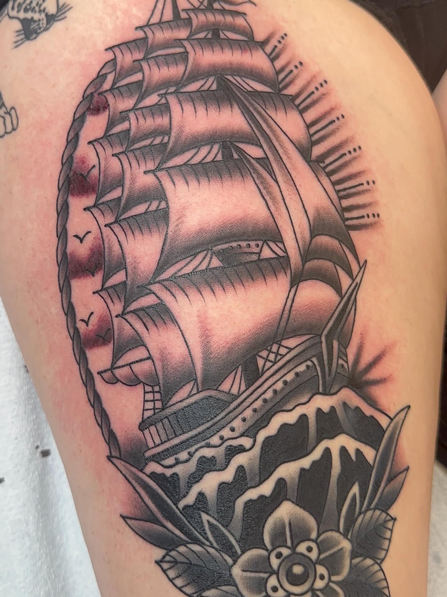 Tattoo by @codyhansontattoos — american_traditional, black_and_grey