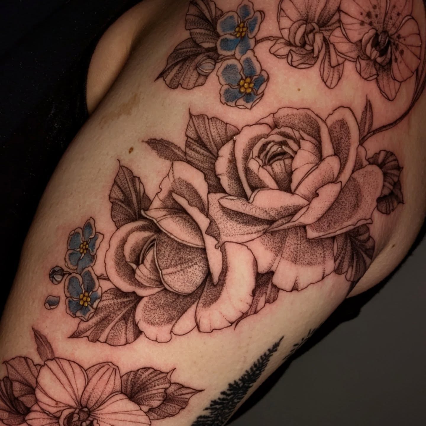 Tattoo by @jasdillonart — dotwork, black_and_grey