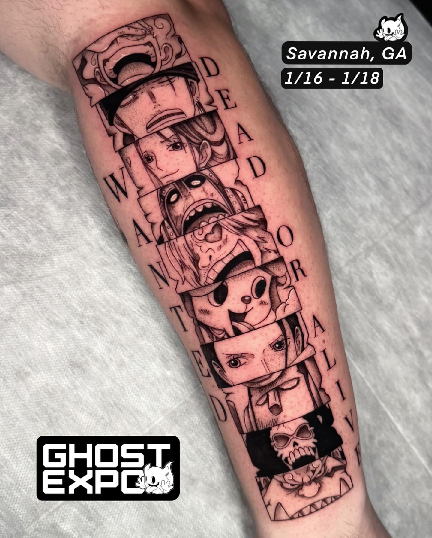 Anime characters anime tattoo on the forearm by kelsey hackett