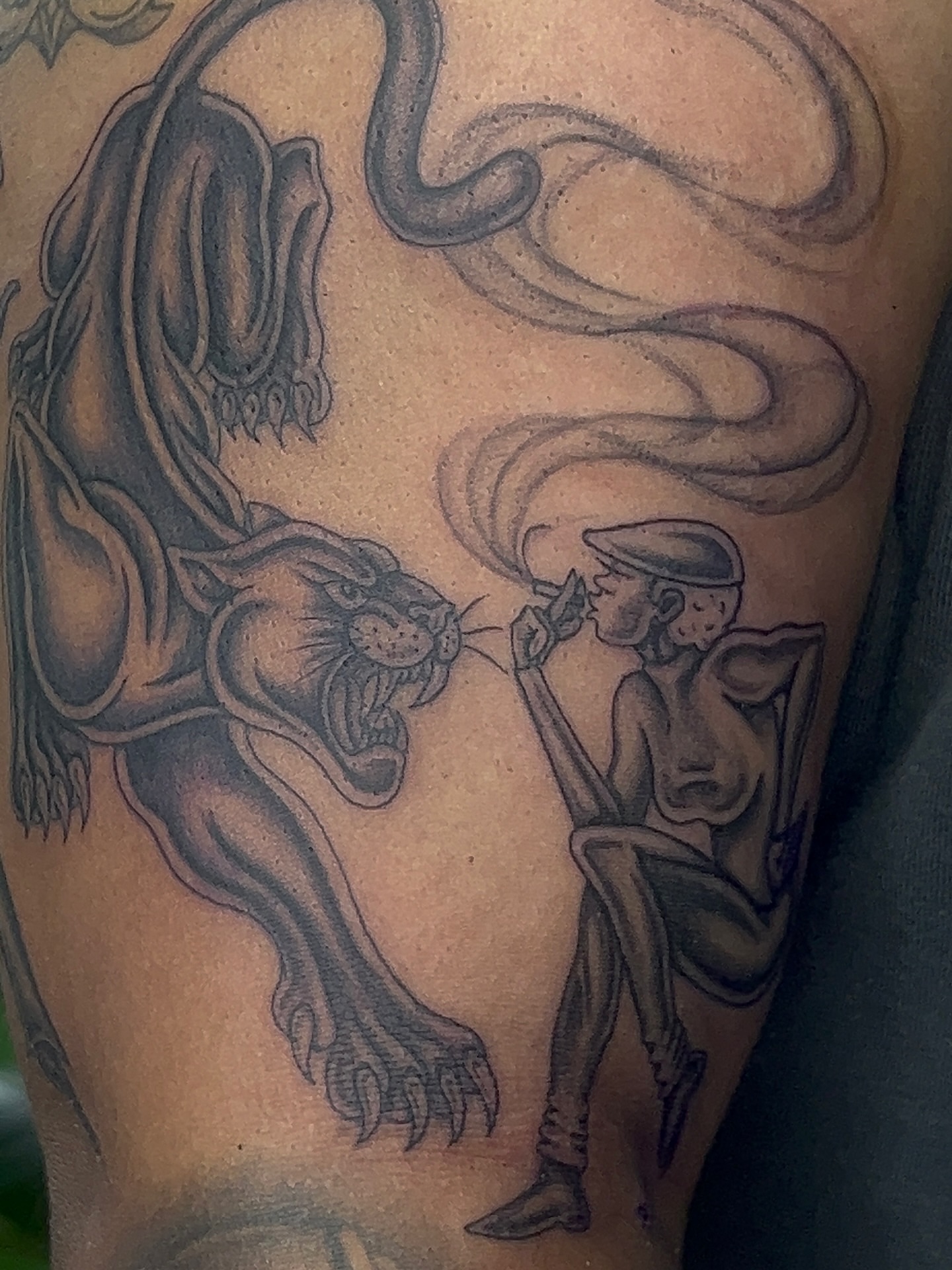 Tattoo by @pokedbyclo — black_and_grey