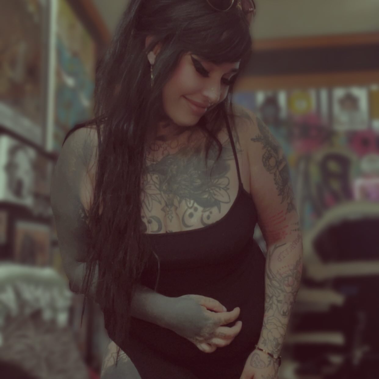 Floral design black and grey tattoo on the chest by Jamie Jane Voryer