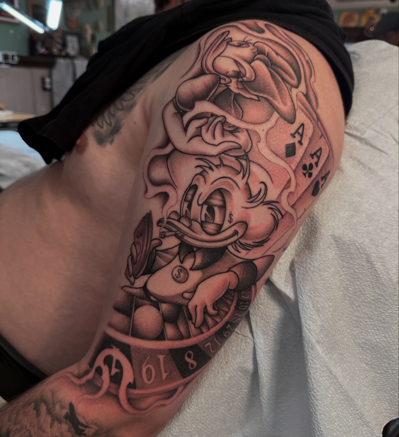 Tattoo by @welpfu — american_traditional, black_and_grey