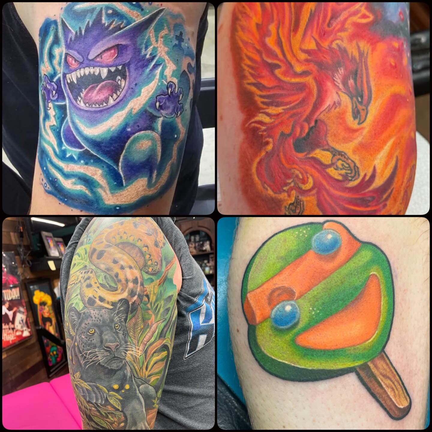 Monster realism tattoo on the upper arm by Bryan Parsons