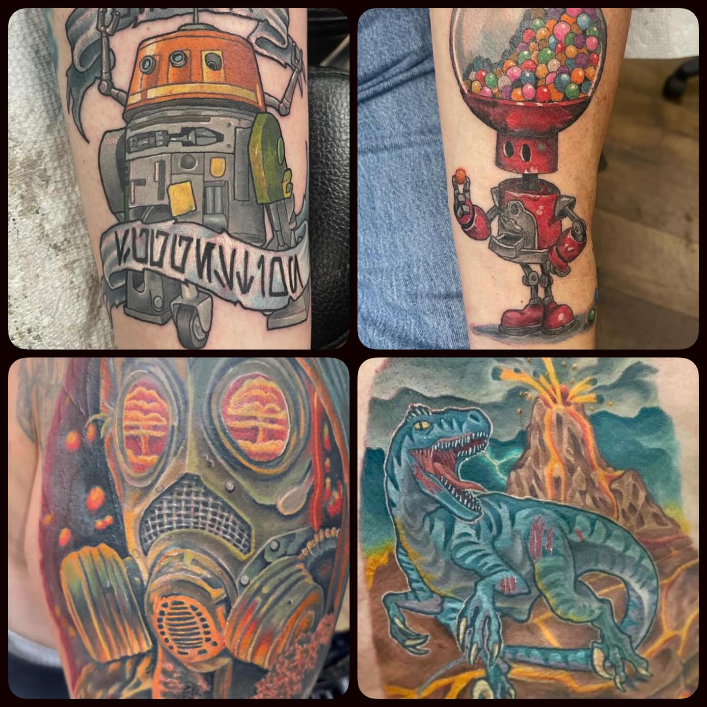 Robot new school tattoo on the forearm by Bryan Parsons