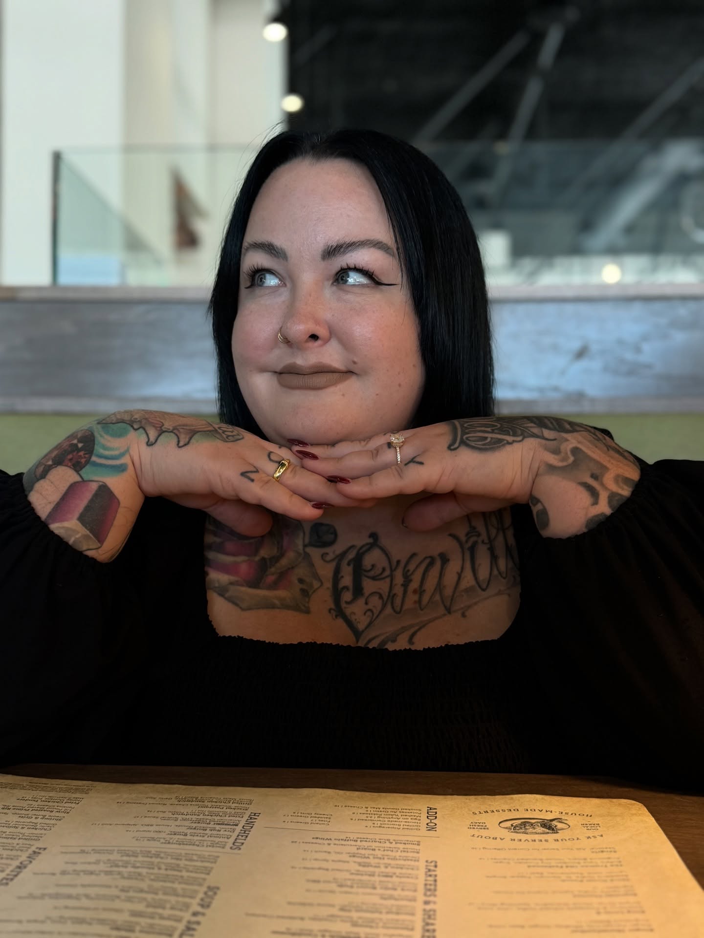 Script lettering lettering script tattoo on the neck by Joshua Orville Vaughn, Kansas City, Missouri