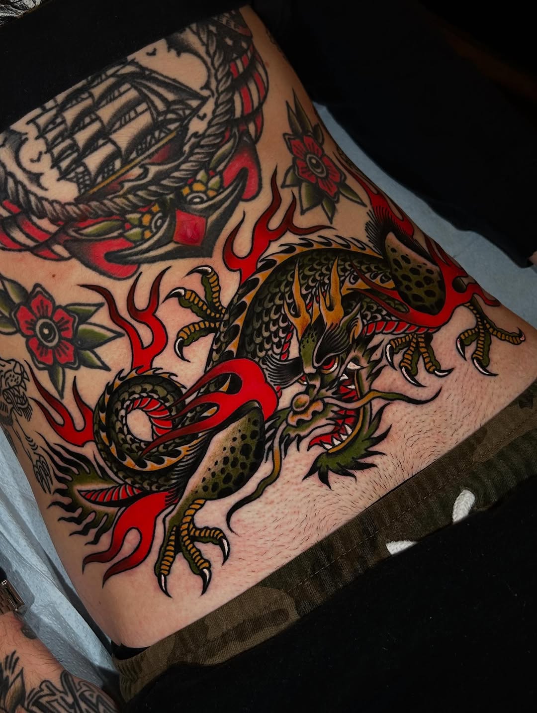 Tattoo by @tattoos_by_kniskern — japanese_irezumi, american_traditional