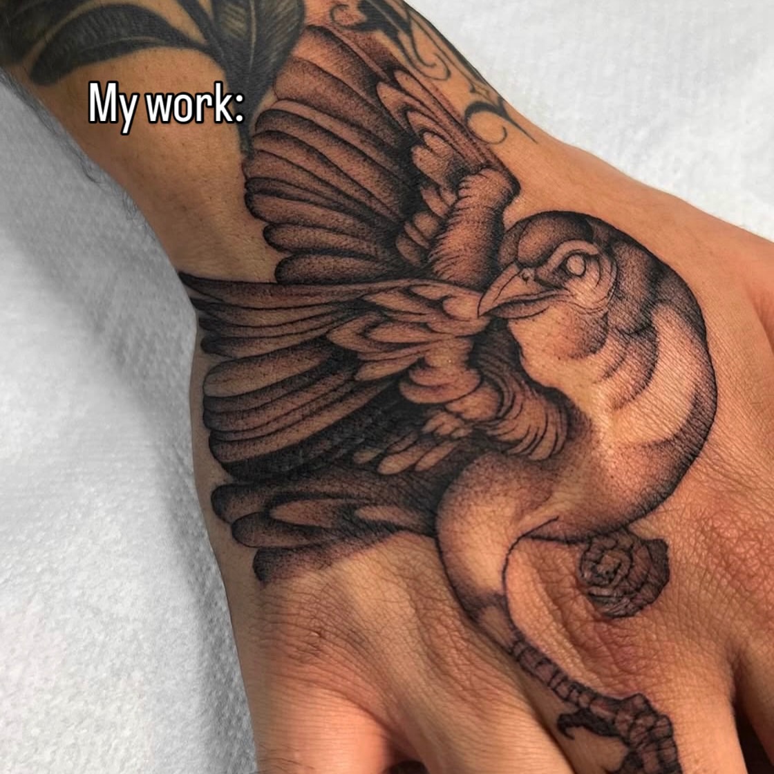 Bird black and grey tattoo on the hand by πͺππππ π¨ππππππ
ππ π΅π, West Hempstead, New York