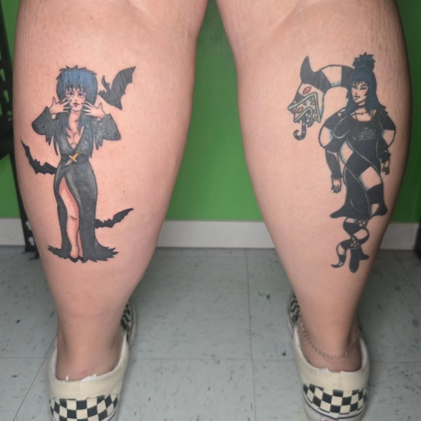 Anime characters anime tattoo on the thigh by Abigail (Bgail) Boyd