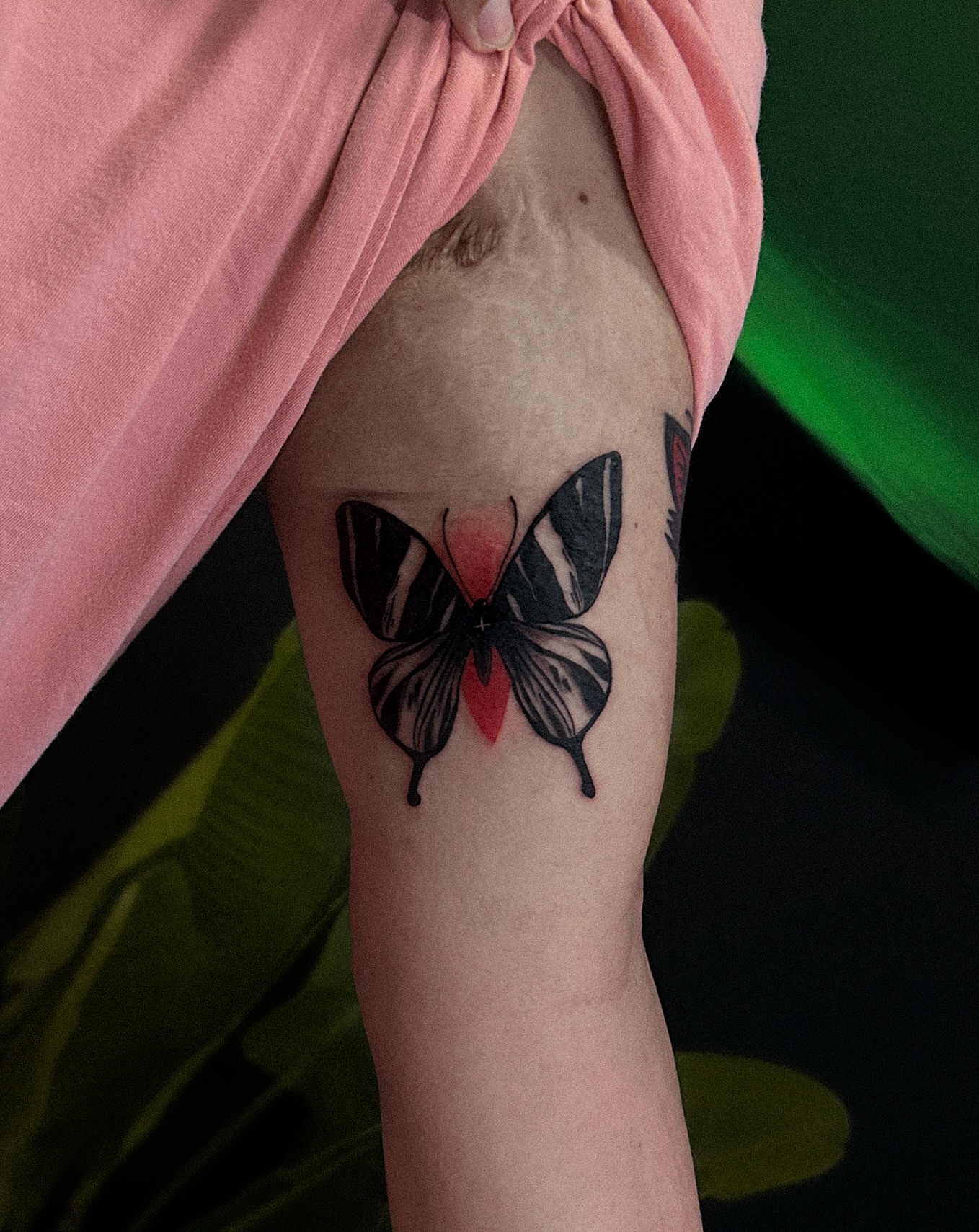 Butterfly black and grey tattoo on the forearm by Tattoo Artist 👩🏻‍🎨 ATX