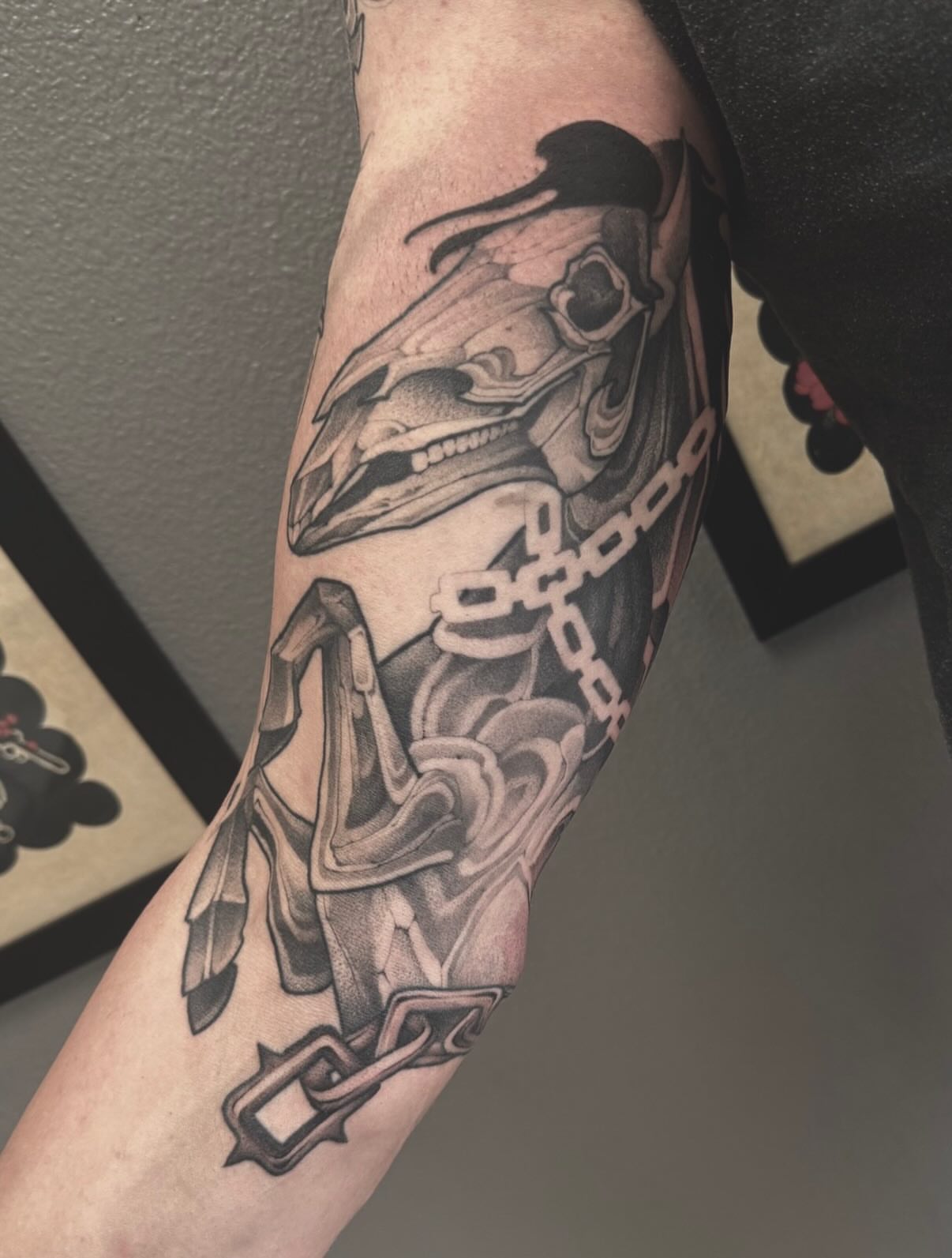 Tattoo by @blacklambx — black_and_grey, realism