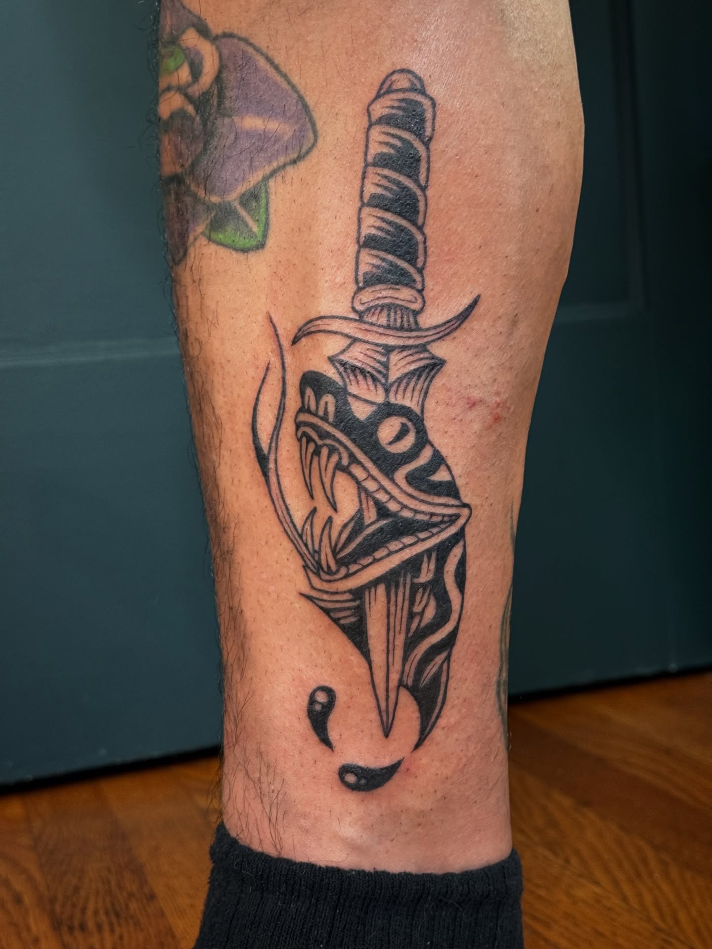 Tattoo by @pdv — black_and_grey