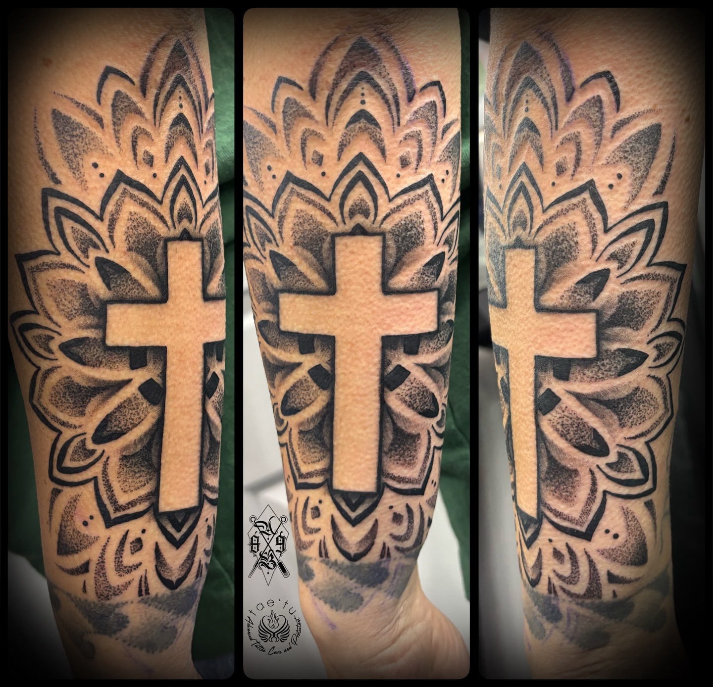 Tattoo by @atombomb_89 โ dotwork, black_and_grey