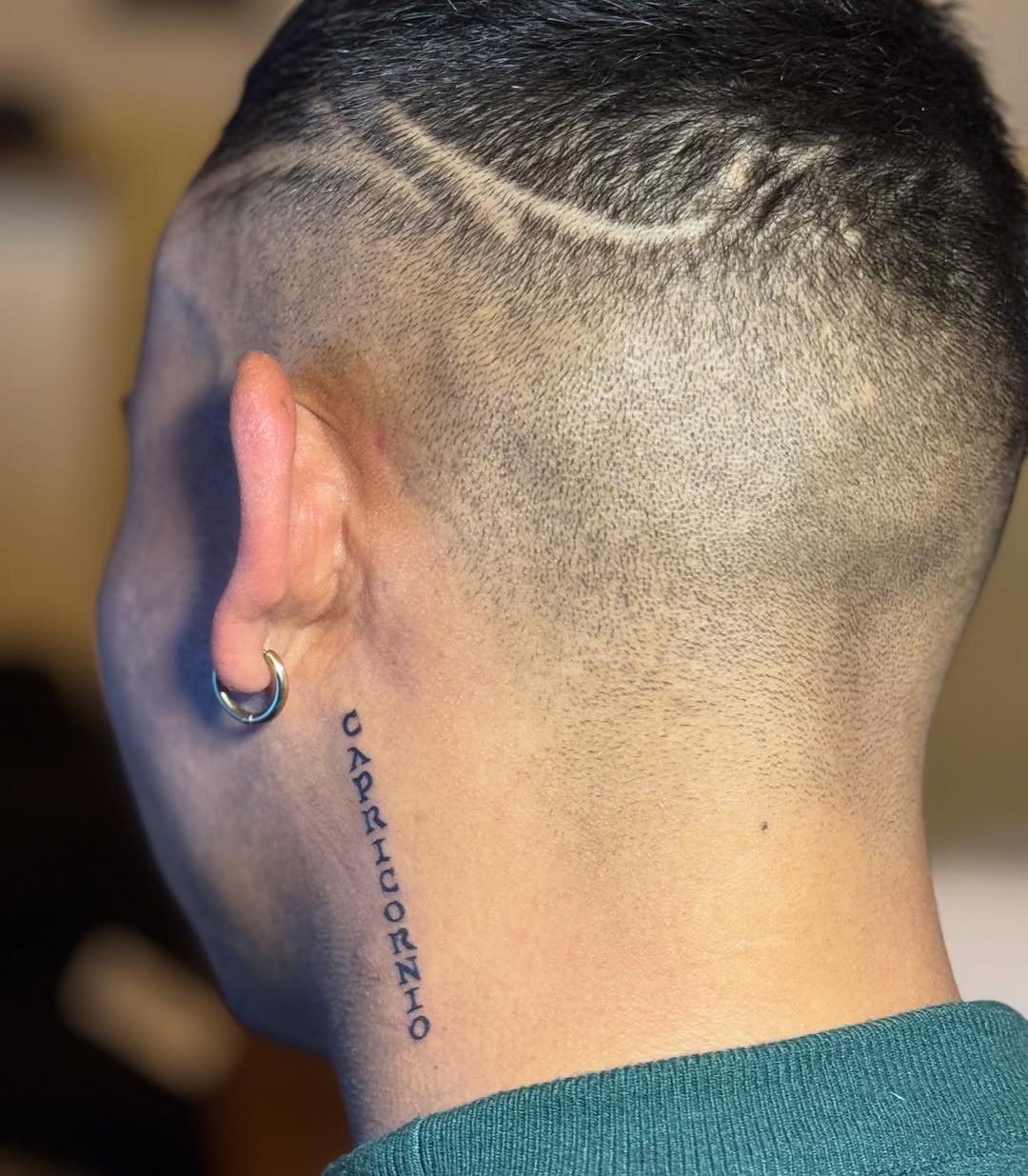 Capricornio text tattoo on the neck by Stefany🩸