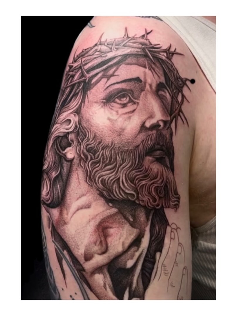 Tattoo by @tshawrk β realism, black_and_grey