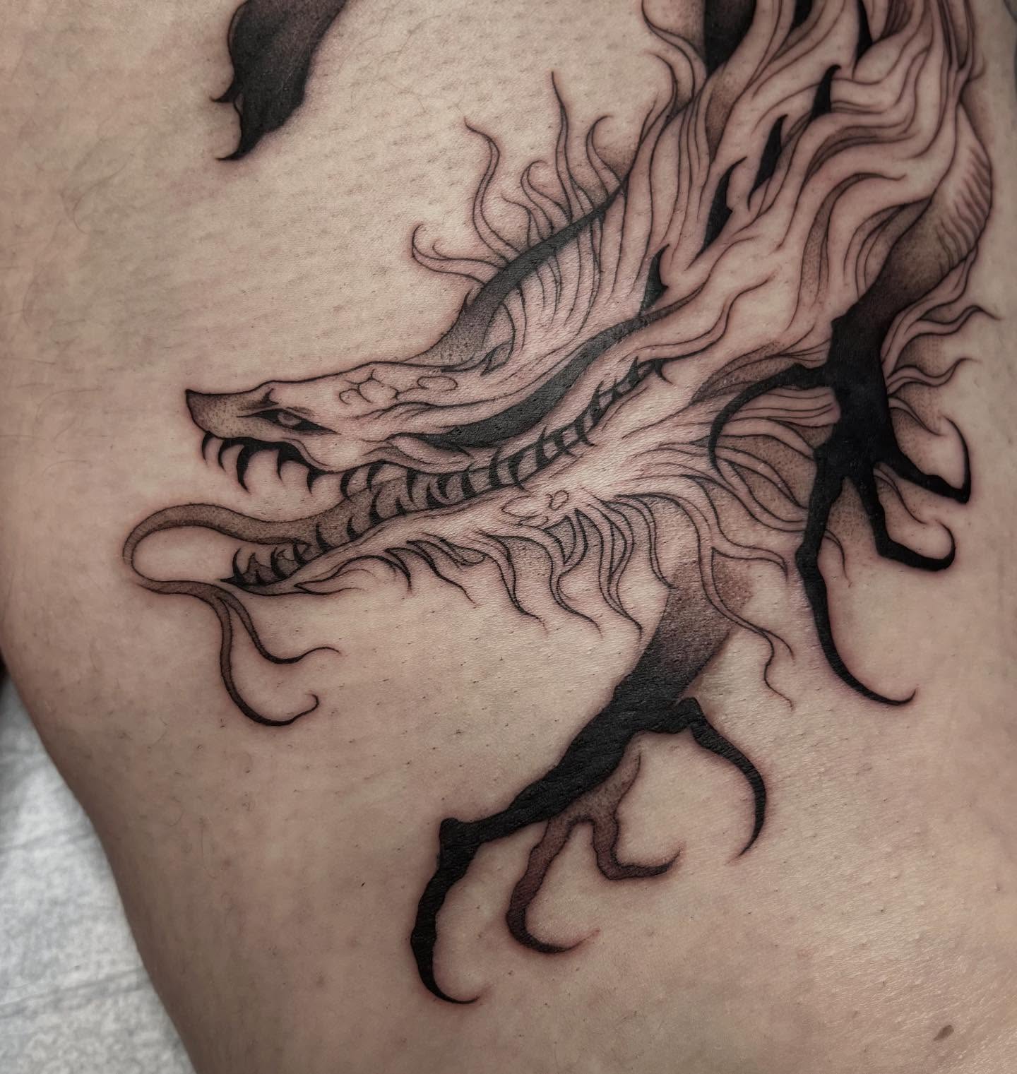 Tattoo by @apriljaytattoo — black_and_grey