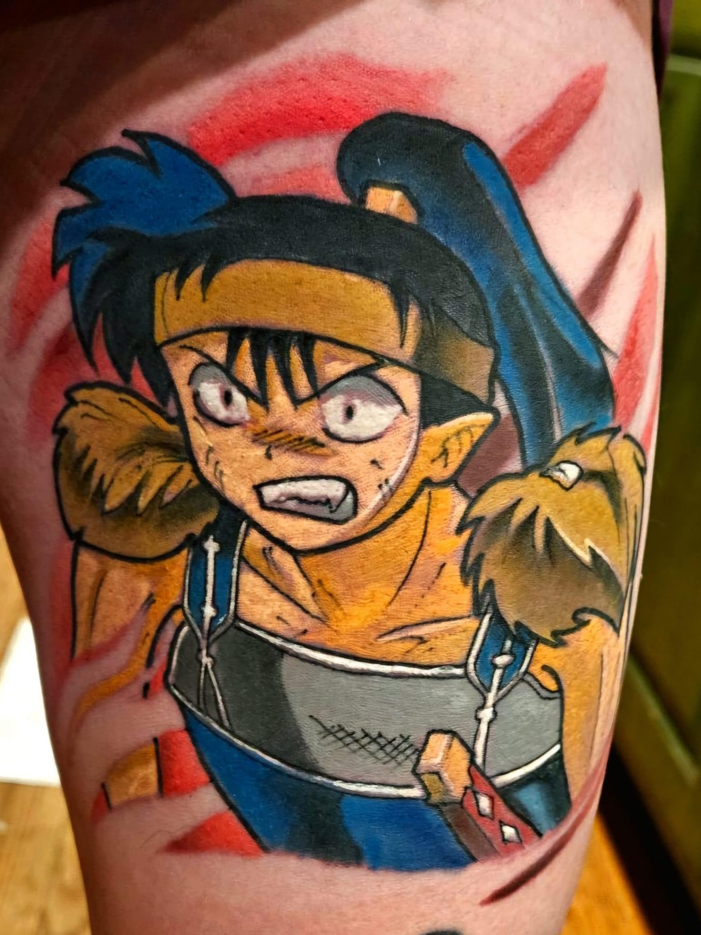 Elf warrior anime tattoo on the forearm by Edward Argibay