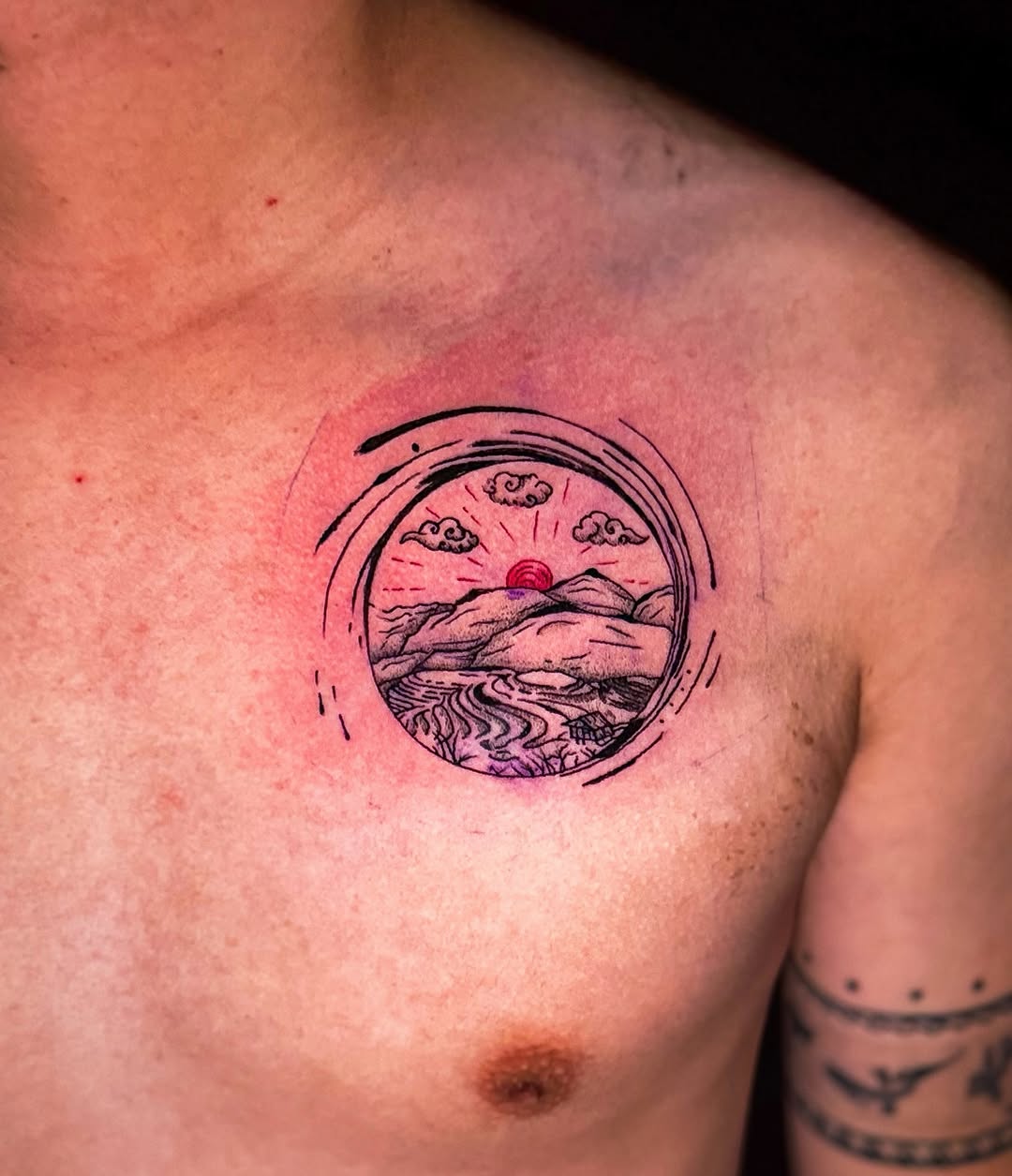 Tattoo by @blackhalotats — illustrative, black_and_grey