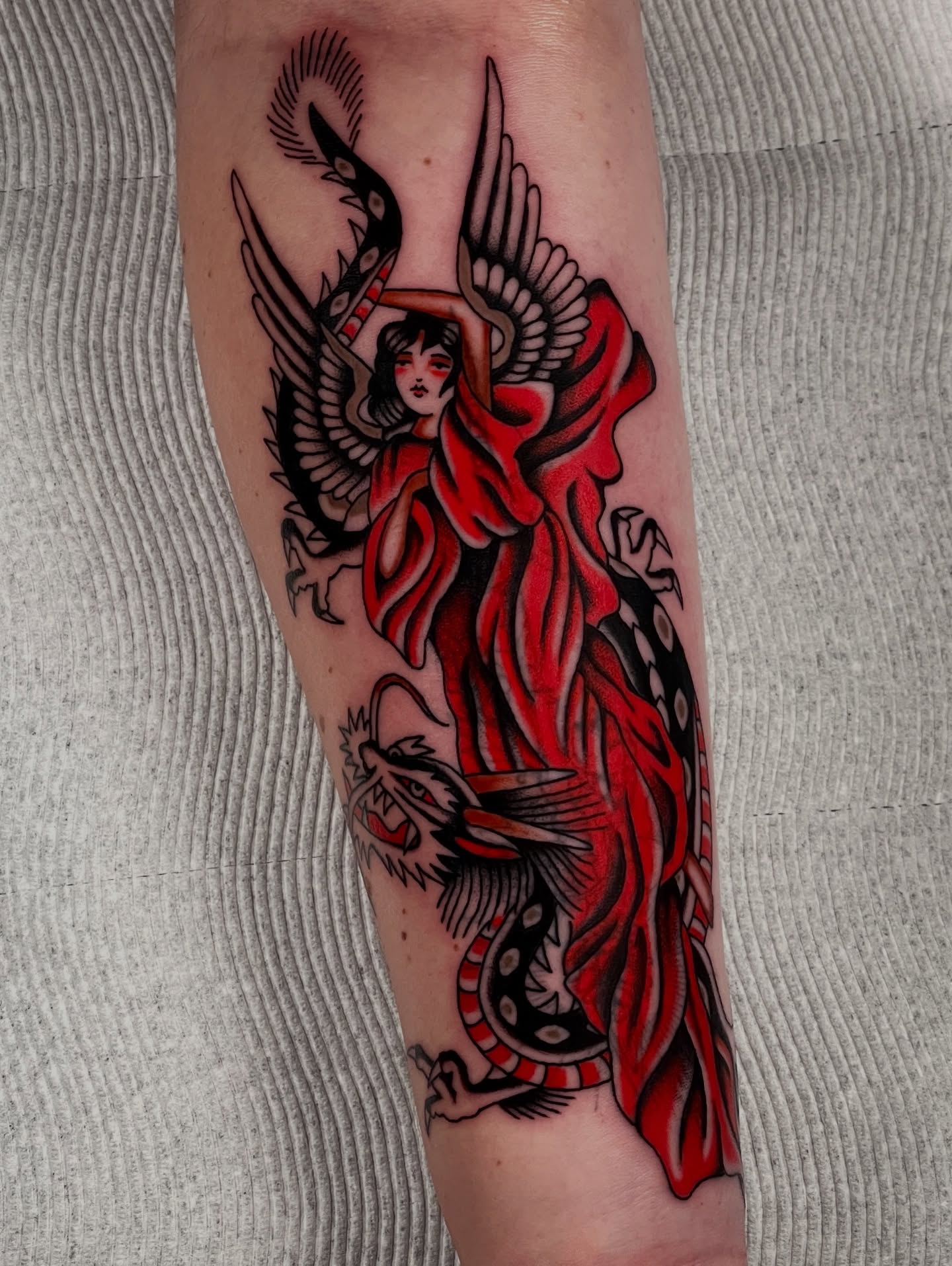 Tattoo by @chasetuckertattoo — american_traditional, dotwork