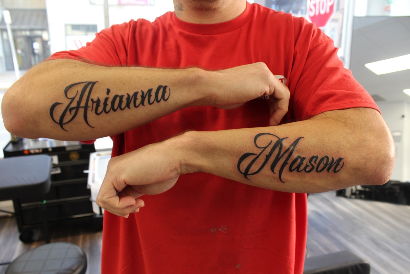 Tattoo by @shadowsteptattoo — lettering_script