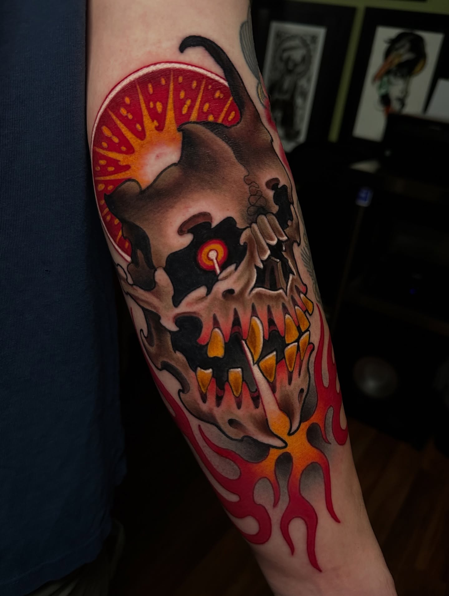 Tattoo by @t_burtz — american_traditional, dark_realism