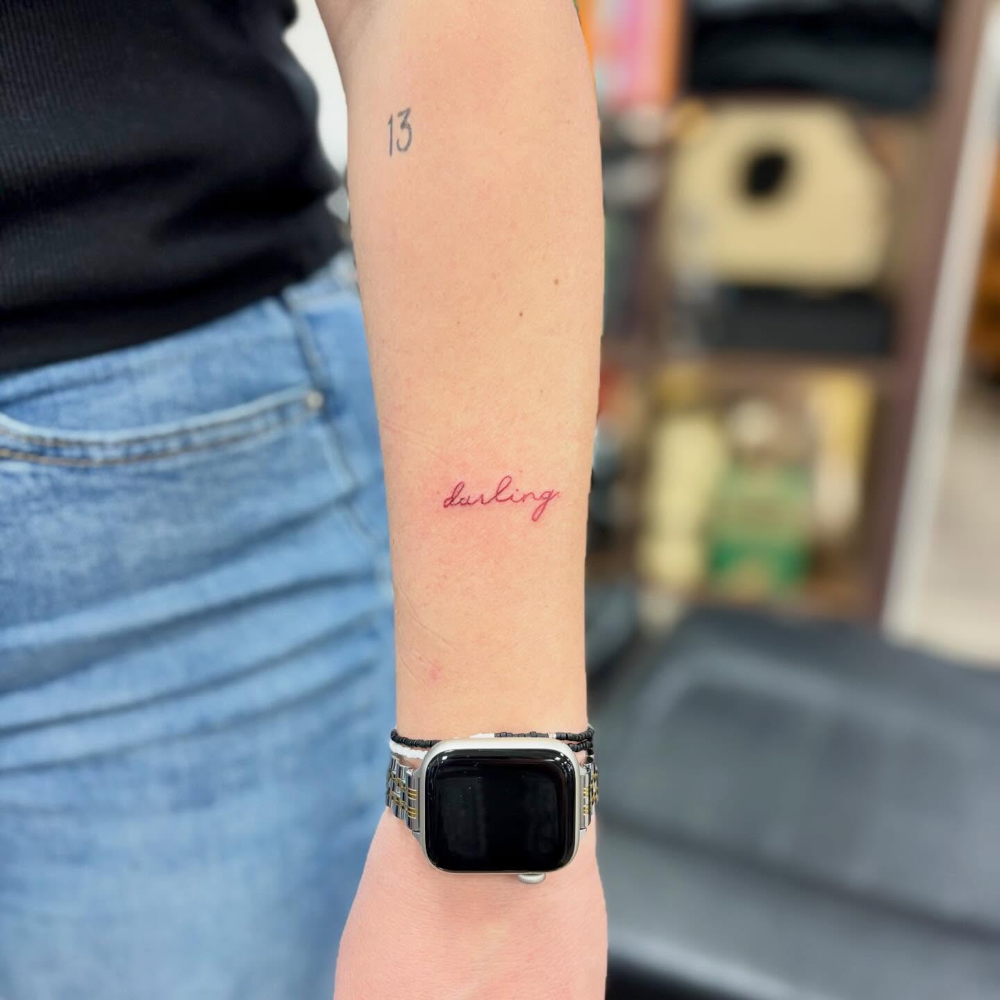 Darling lettering script tattoo by bradyn thornton: eco-tattoo artist