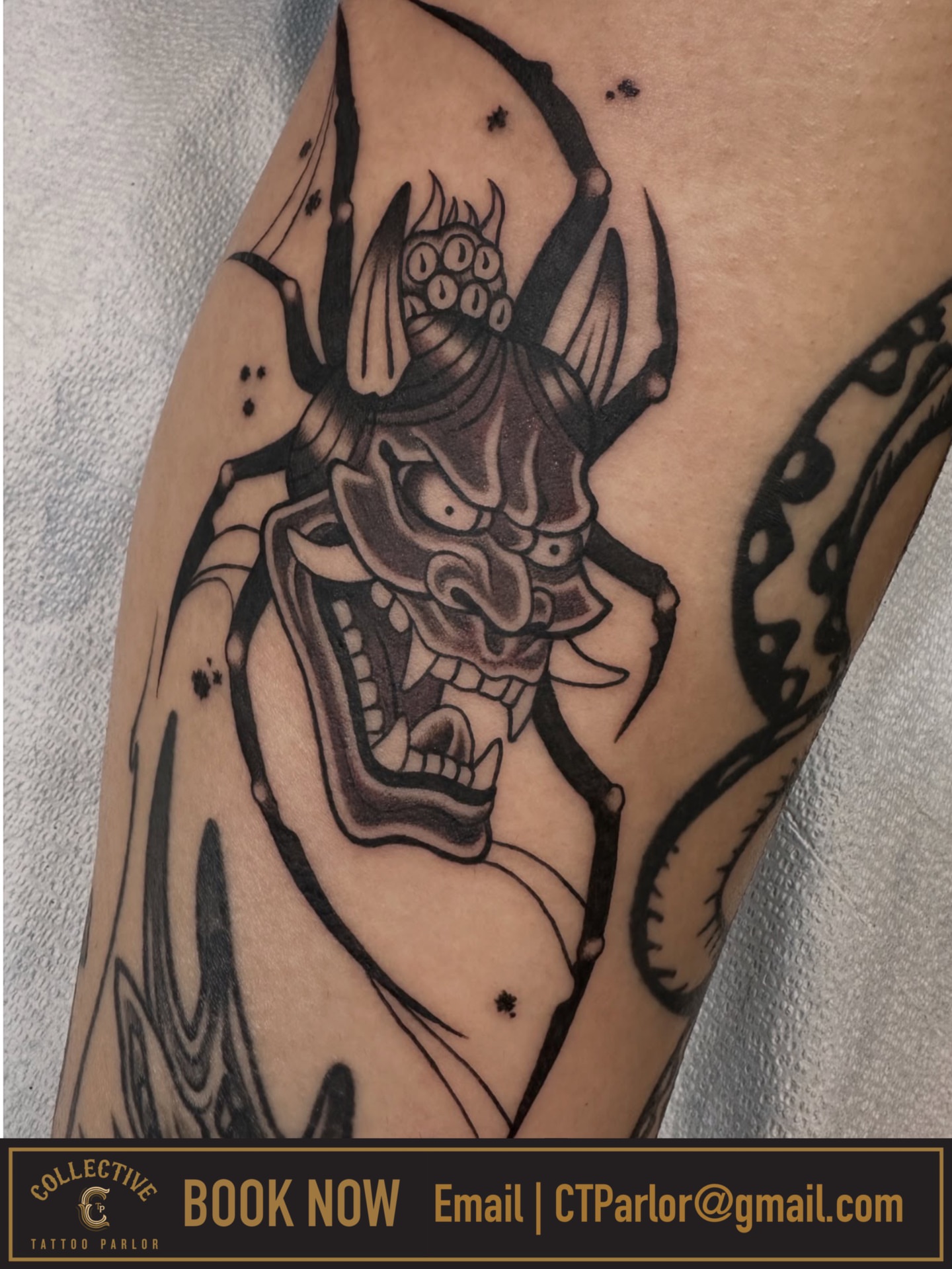 Demon mask dark realism tattoo on the forearm by Las Vegas Tattoo Artist π€ Nani